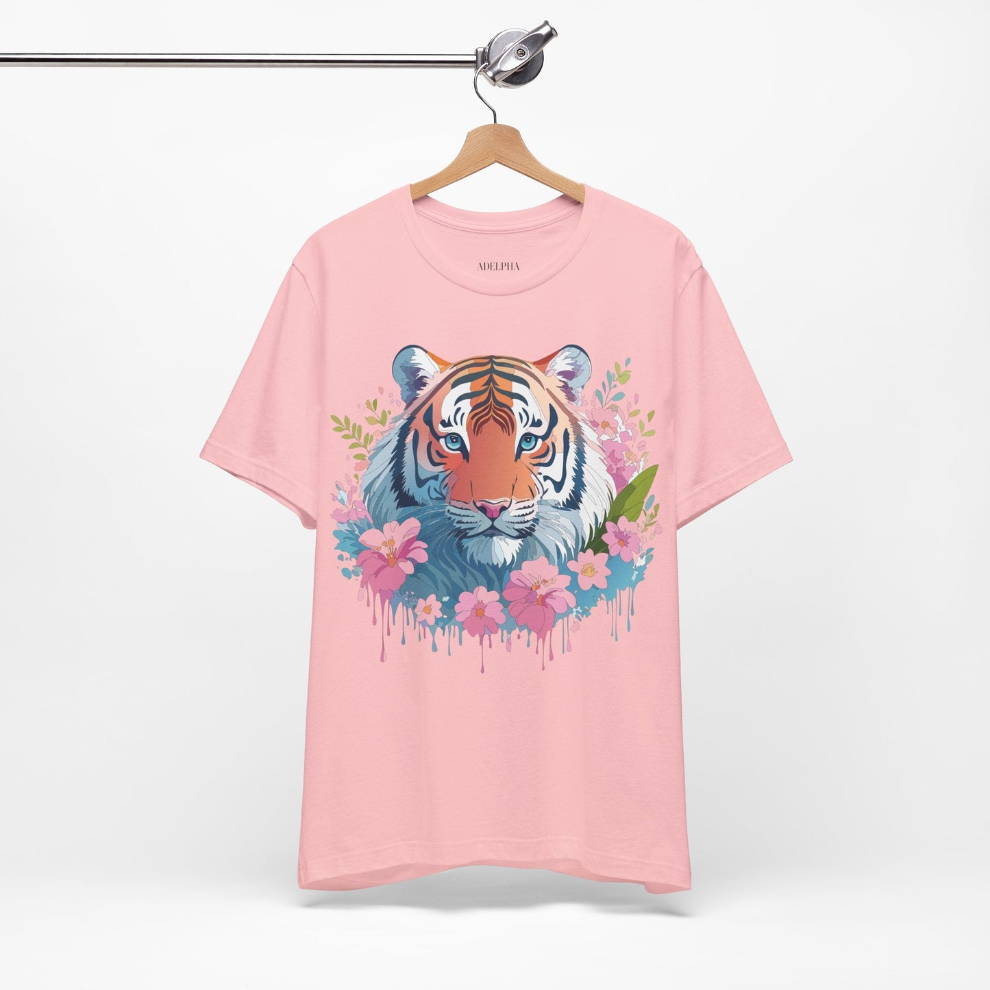 Tiger Graphic Tee Unisex Short Sleeve Jersey From Adelpha Vintage Inspired Artwork