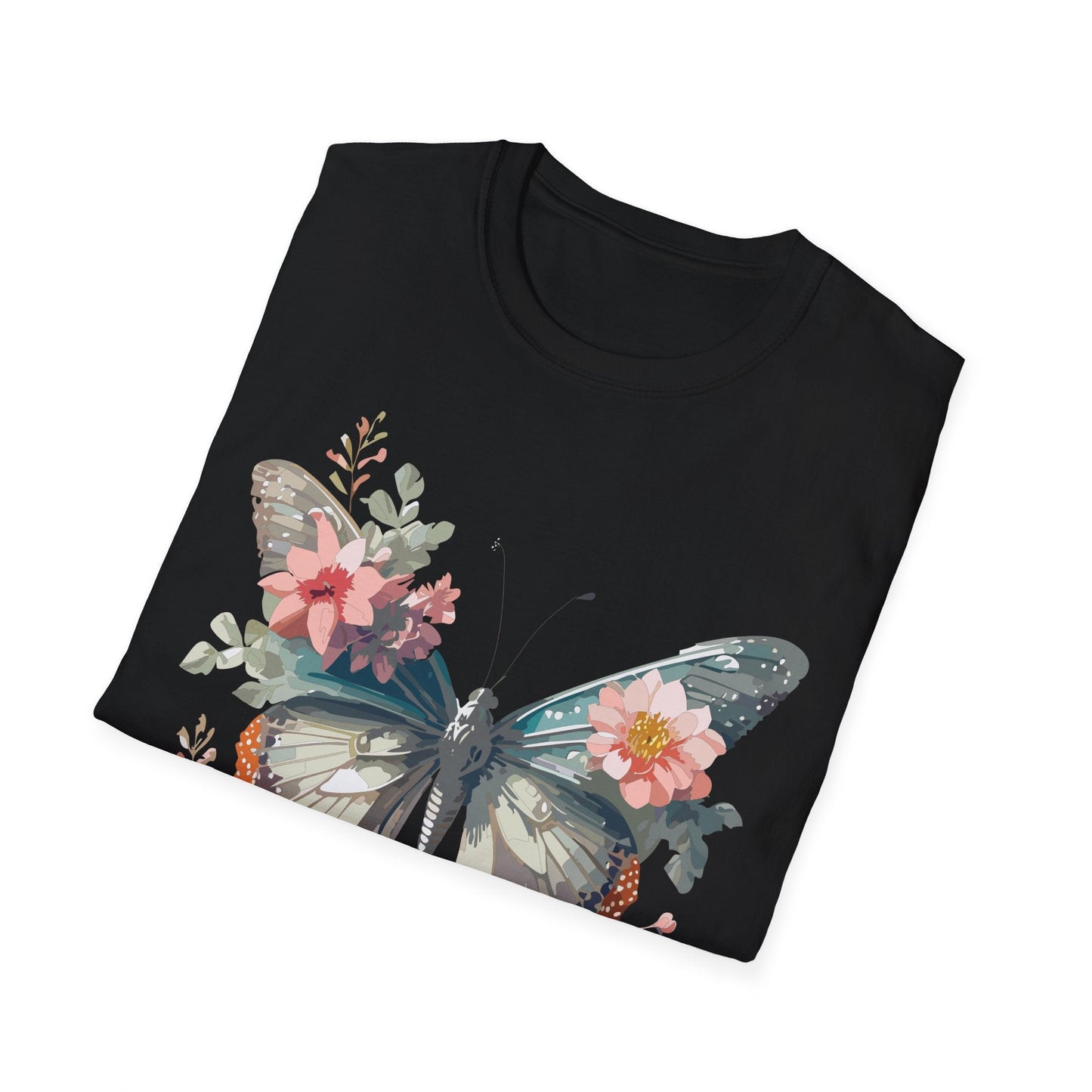 Butterfly Shirt Unisex Softstyle T Shirt Gildan 64000 Lightweight Ring Spun Cotton Monarch Design