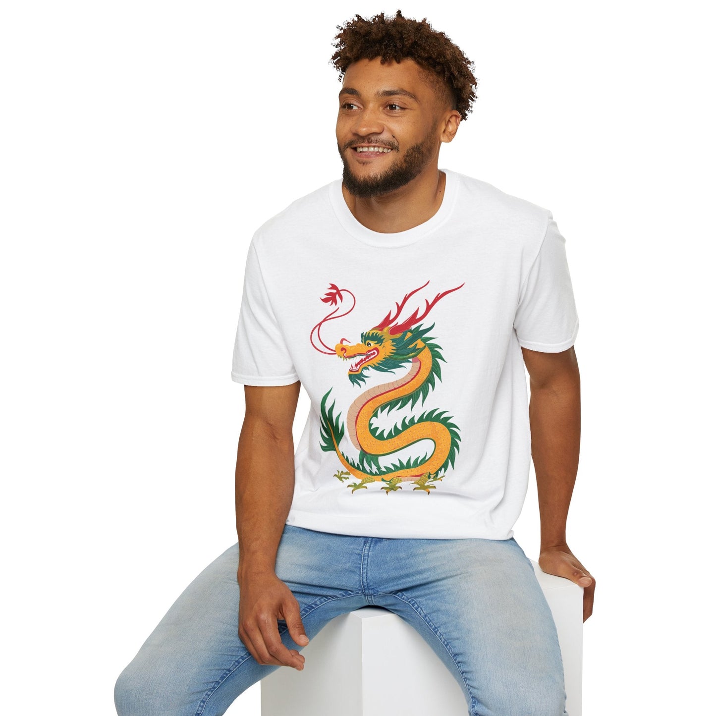 Dragon T Shirt Unisex Dragon Shirt Animal Shirt Gildan Softstyle 64000 100 Percent Cotton Tee