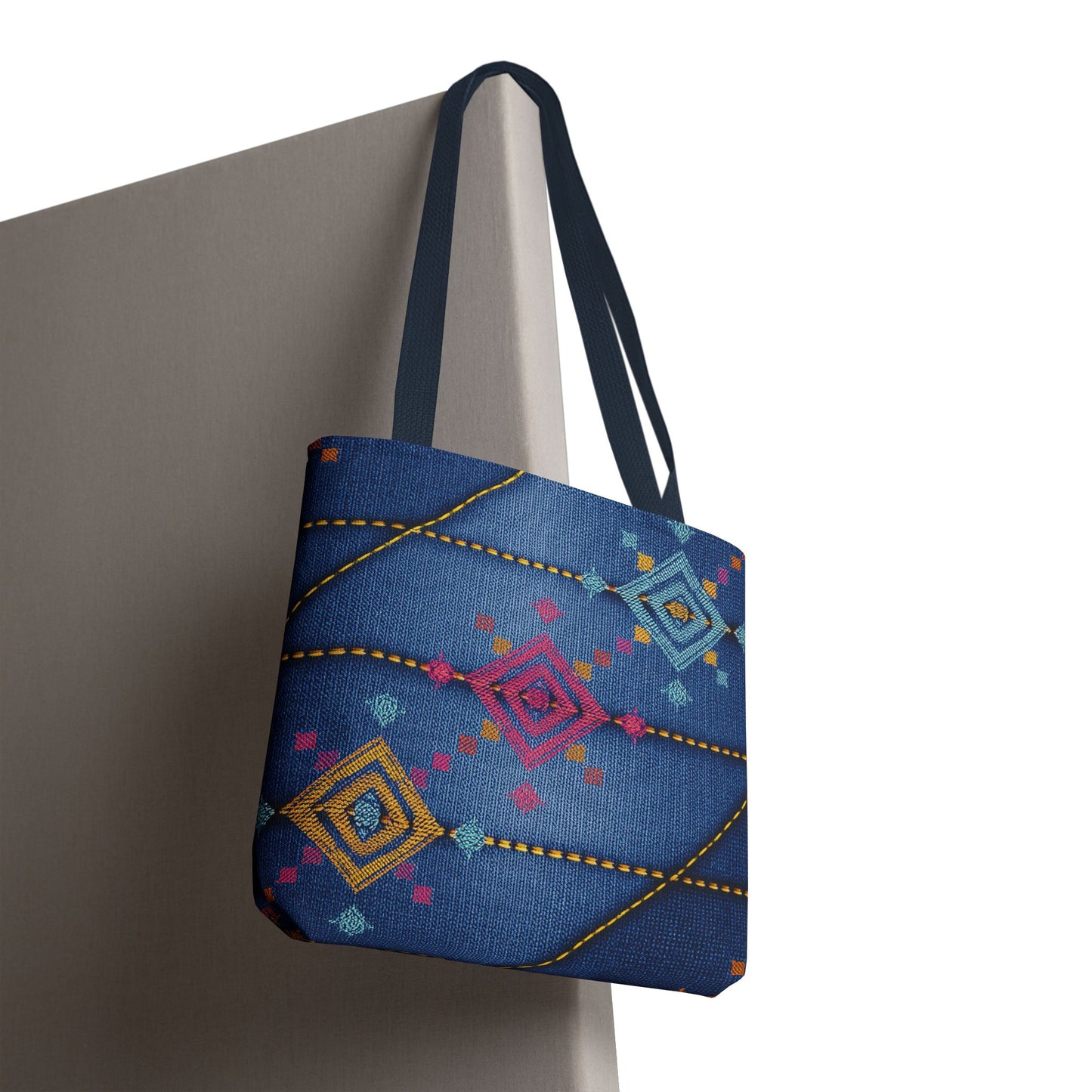Diwali Graphic Denim Fabric Imitation Print Unisex Canvas Bag Poly Spun 3 Sizes Tote Bag 205-22