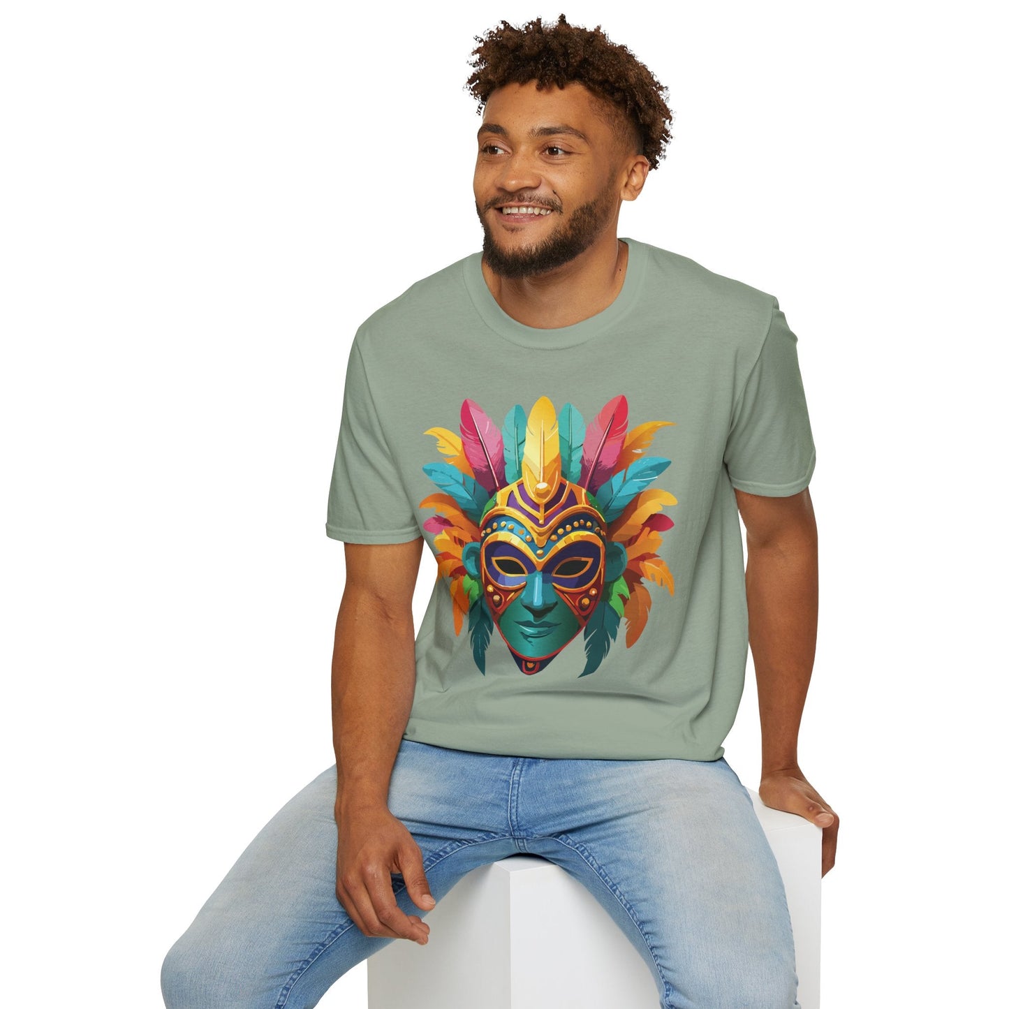 Mask Tee Shirt Unisex Masquerade Design Gildan Softstyle 64000 100 Percent Ring Spun Cotton Tee