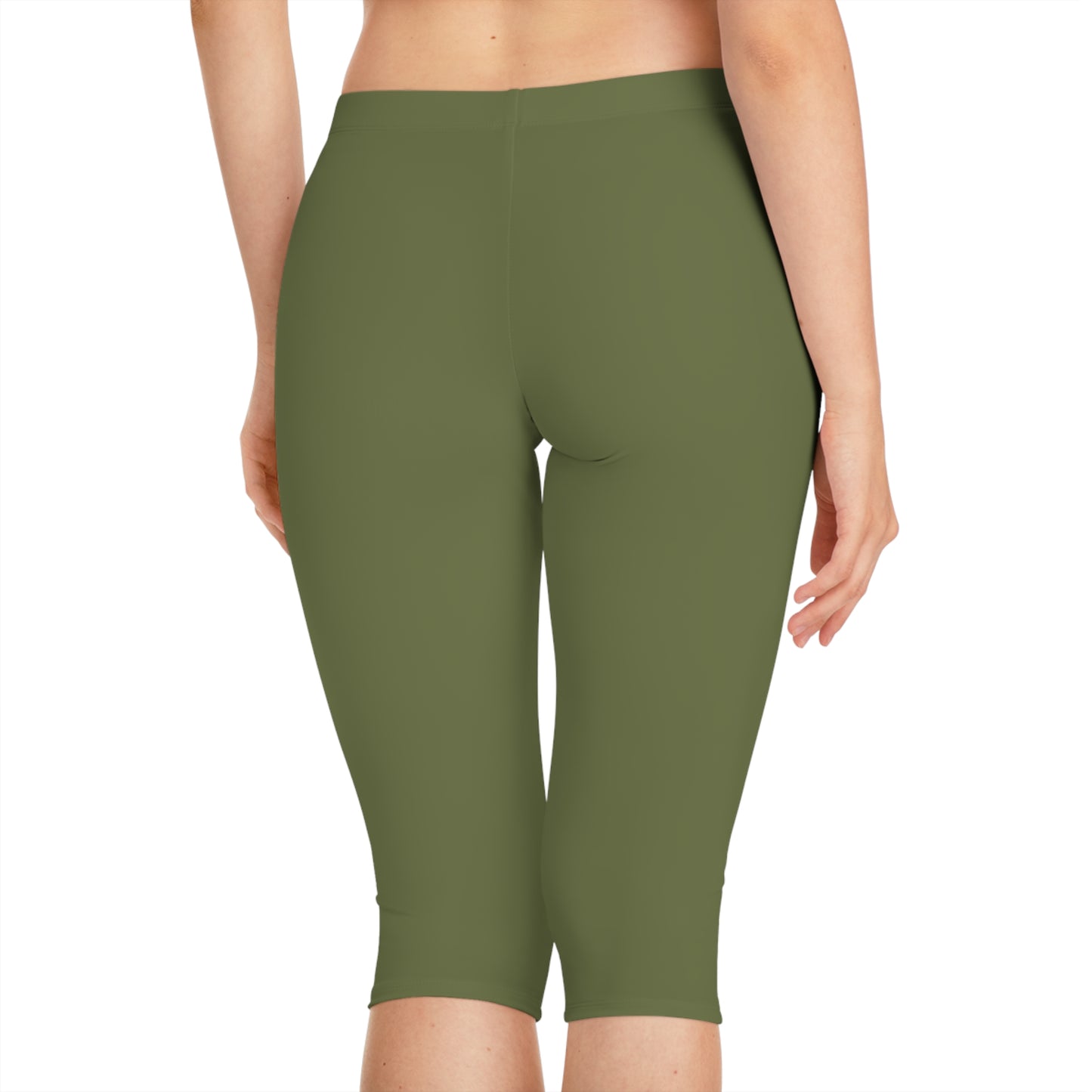 Green Color Capri Leggings, Green Capri Leggings 10