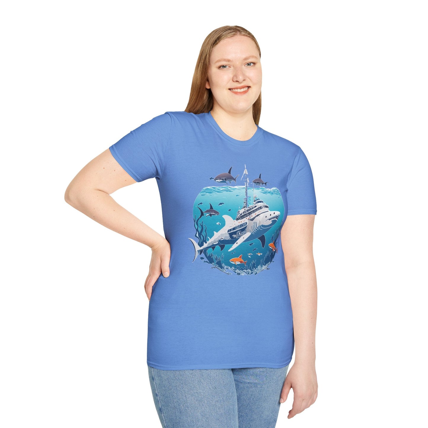 Ocean Tee Shirt Unisex Softstyle 64000 Ring Spun Cotton Art Design Tee For Everyday Comfort
