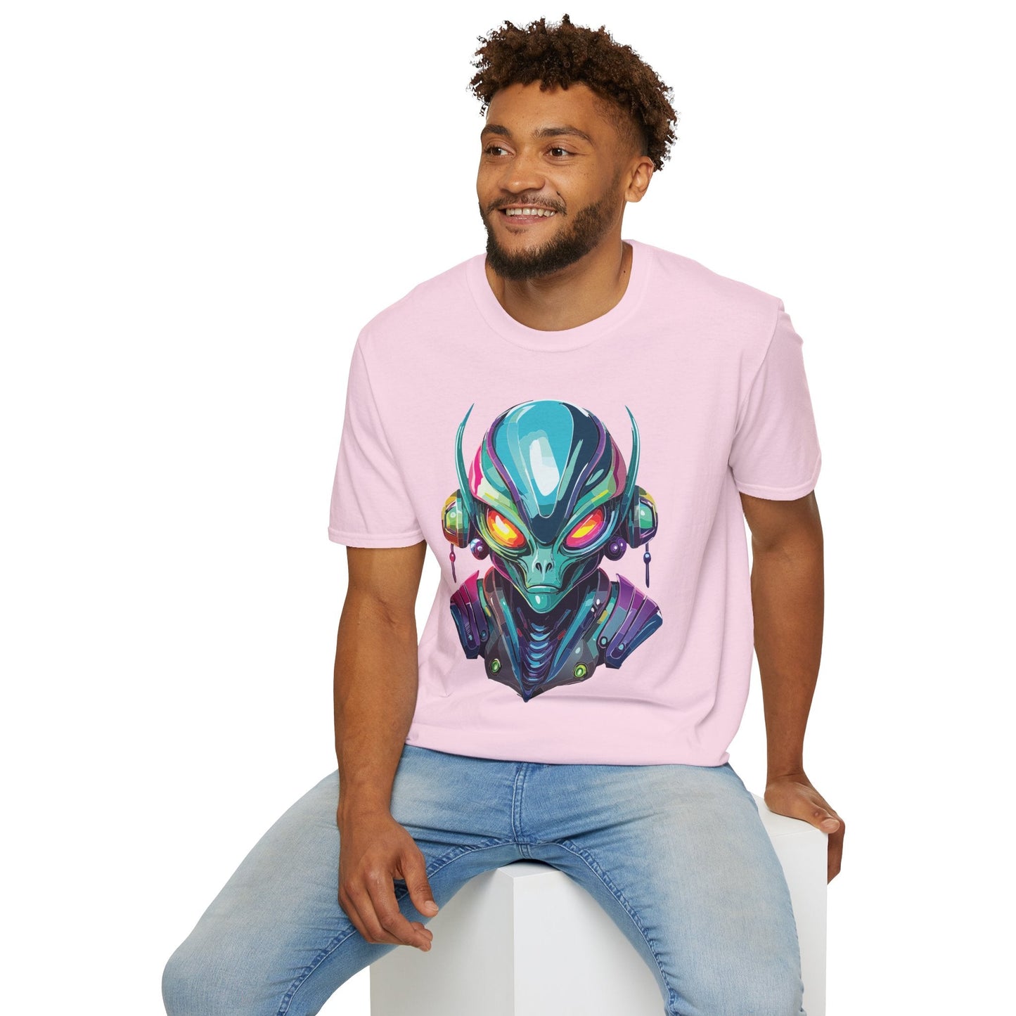 Alien Graphic Unisex Cotton Softstyle UFO Artwork Tee 1