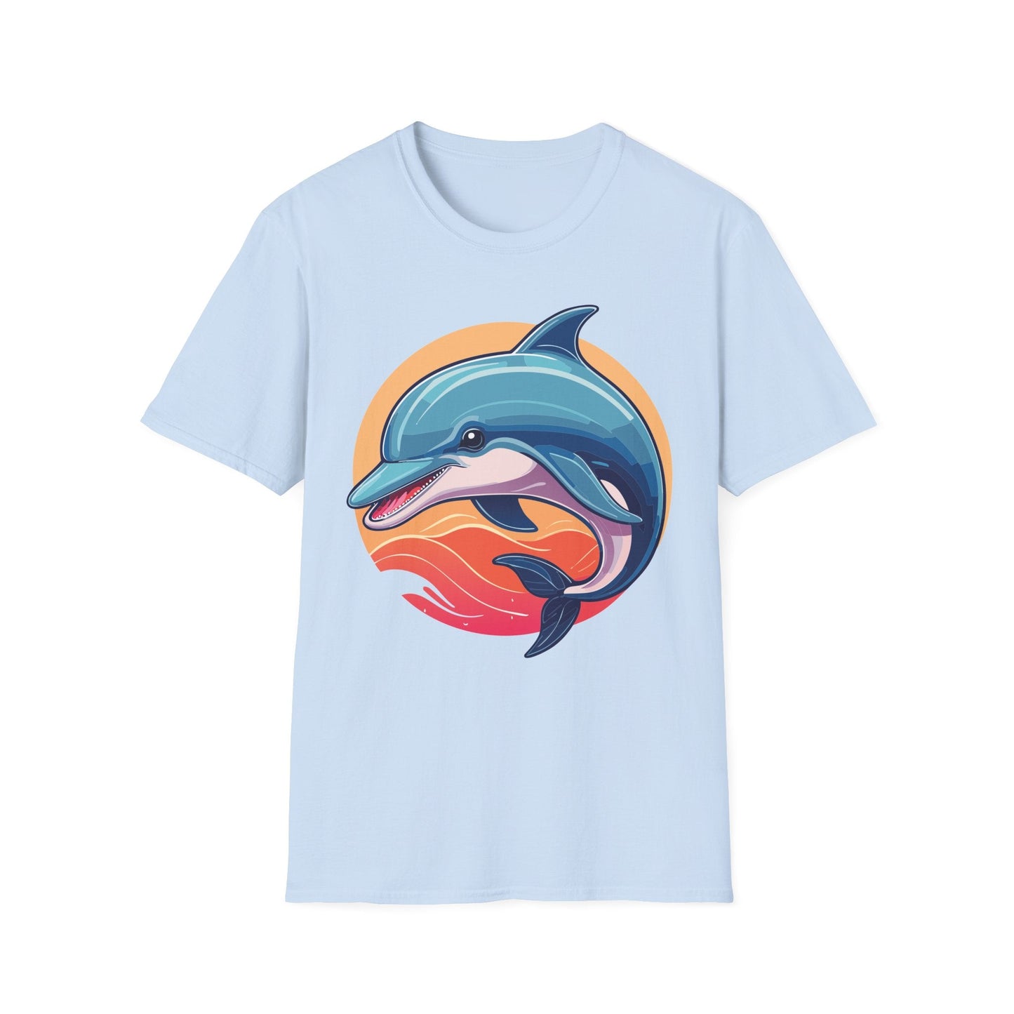Unisex Dolphin Shirt Gildan Softstyle 64000 Tee 100 Percent Ring Spun Cotton Breathable Comfort