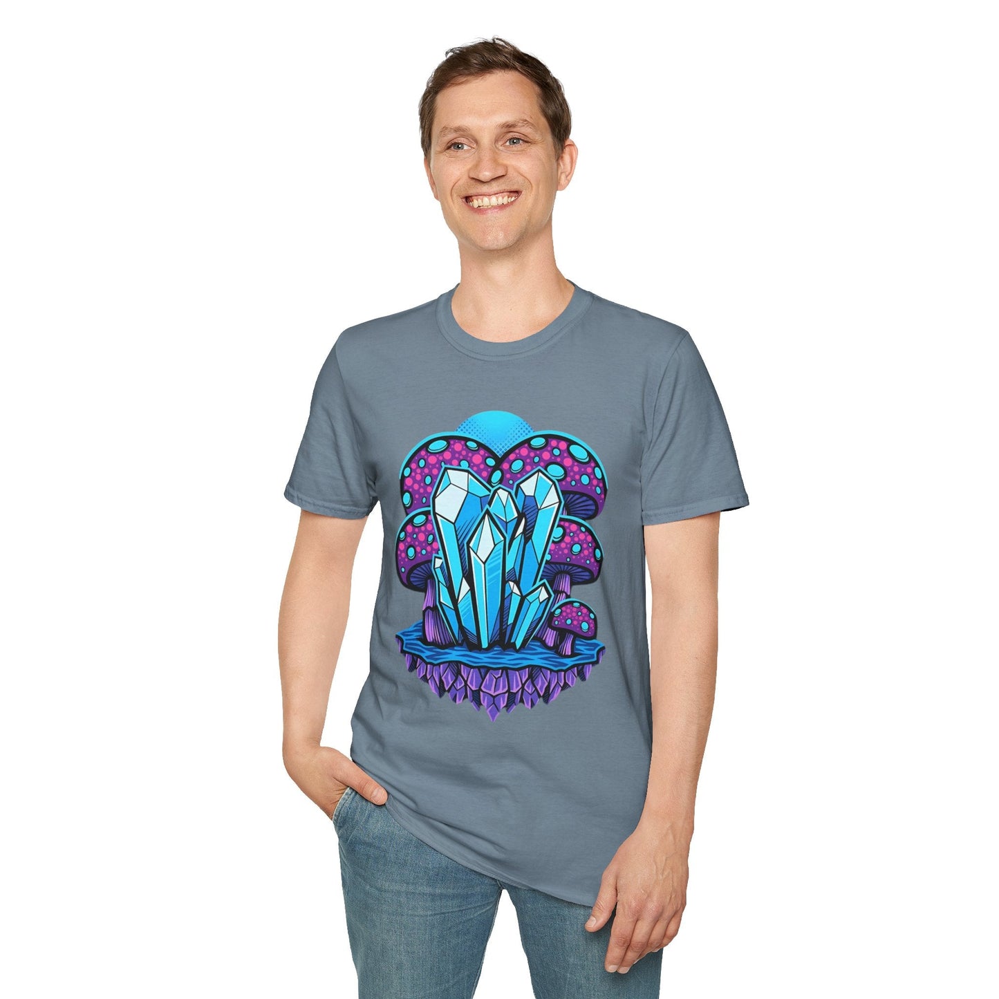 Funny Mashroom Graphic Unisex Softstyle Cotton With Cartoon Illustration Design 21