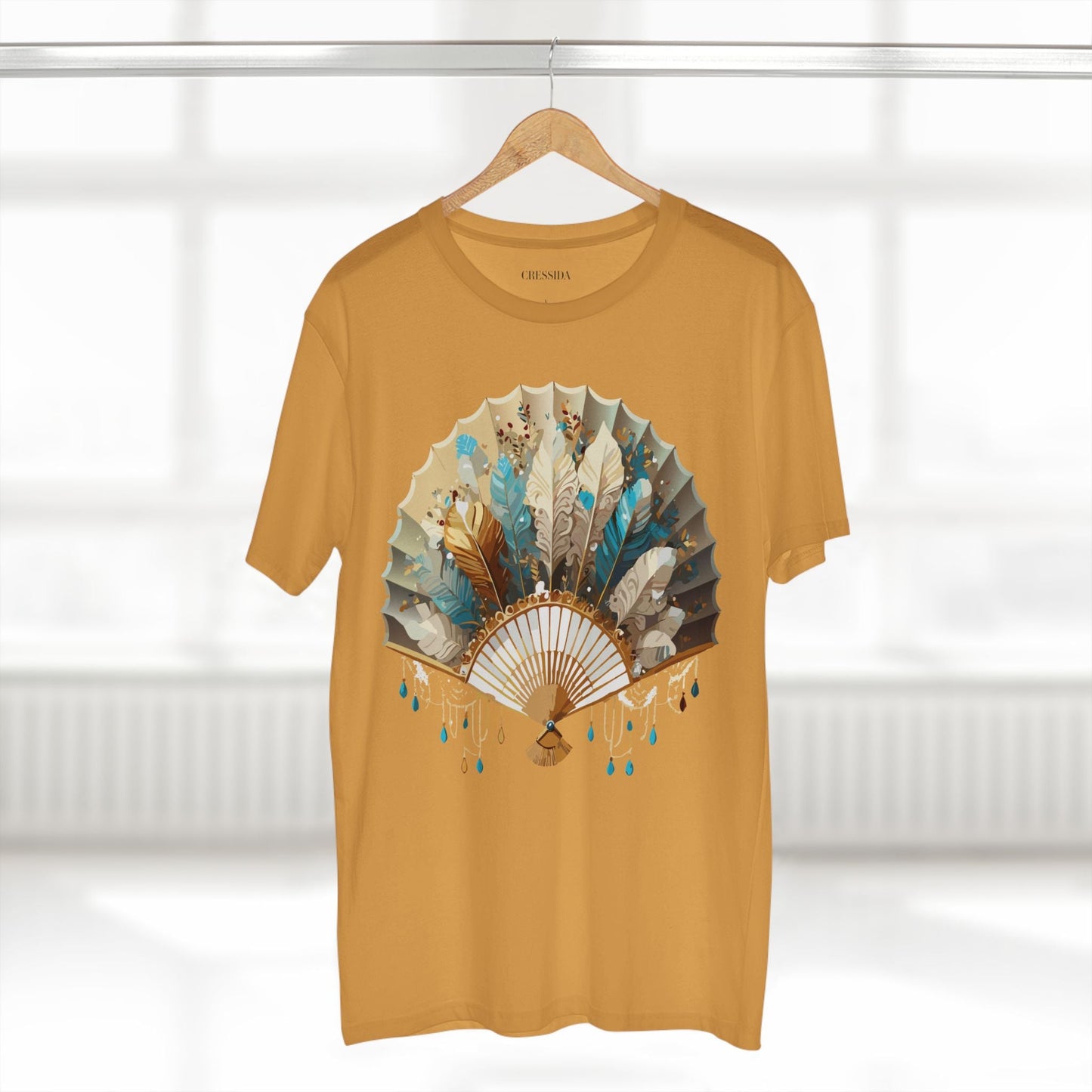 Antique Fan Graphic Design T-Shirt Unisex 100 Cotton Floral Carnival Artwork Tee 9