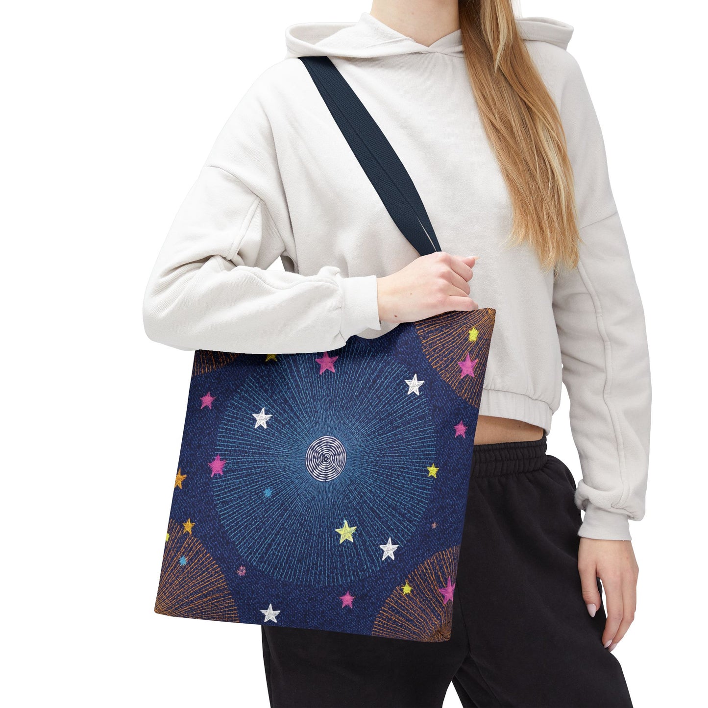 Denim Fabric Imitation Print Unisex Canvas Bag Poly Spun 3 Sizes Tote Bag 183-8