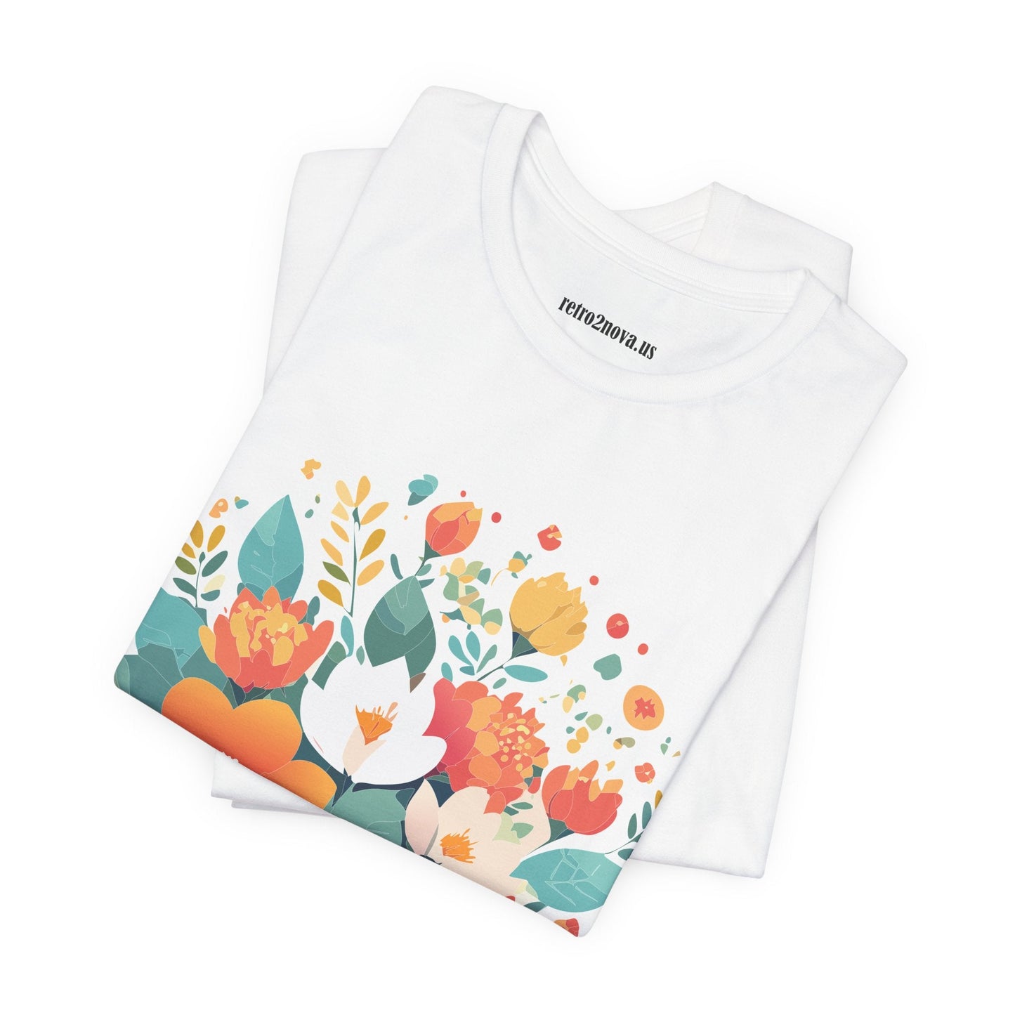 Floral Flowers Shirt Unisex Lightweight Breathable Jersey Tee Floral Pattern Short Sleeve