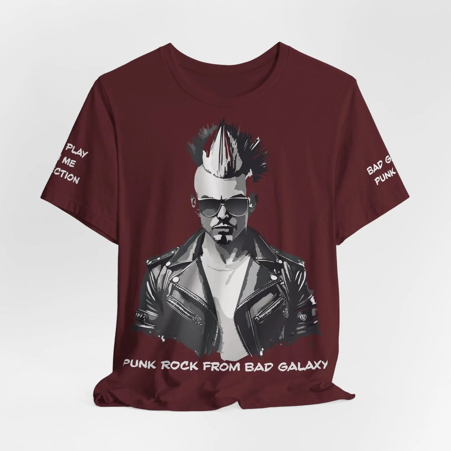 Punk Rock Tee Shirt Made To Order From Bad Galaxy Eco Friendly Inks Cotton Tee Made In USA