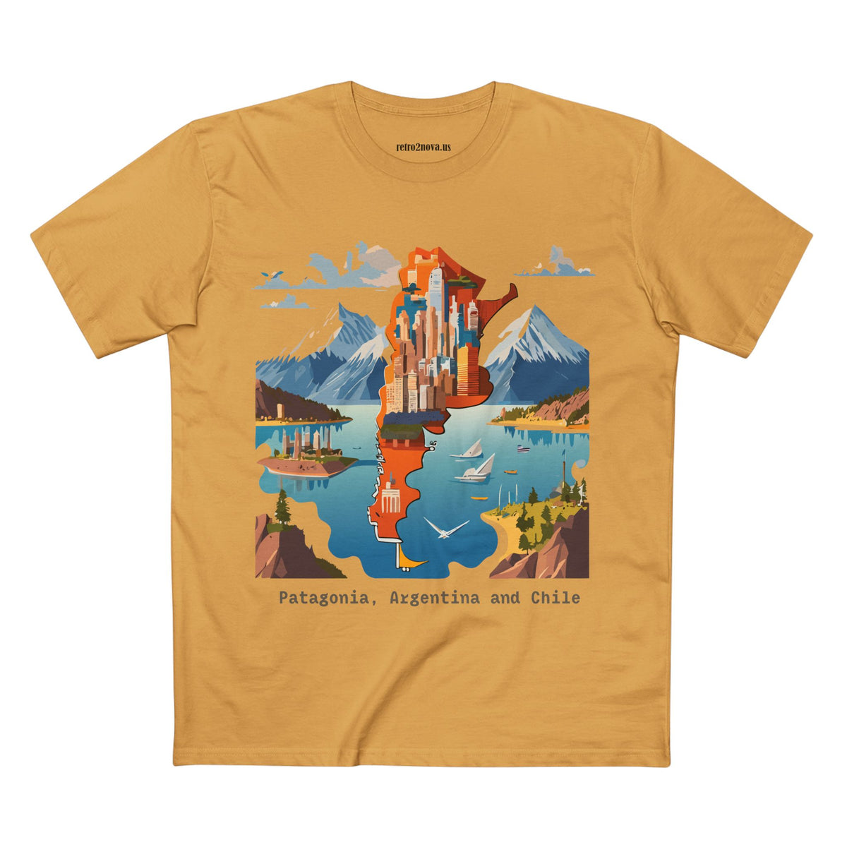 Patagonia Argentina and Chile map T-Shirt | Patagonia map tee