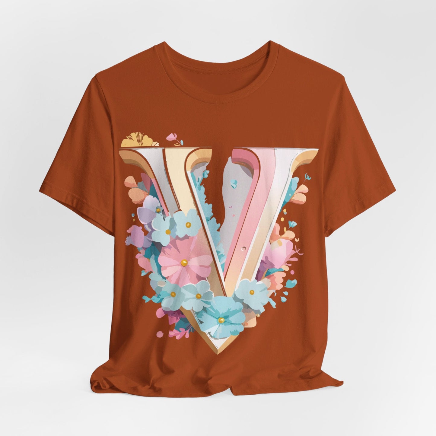 Letter V Shirt Graphic Tee Unisex Jersey Short Sleeve Vintage Inspired Adelpha Art Design