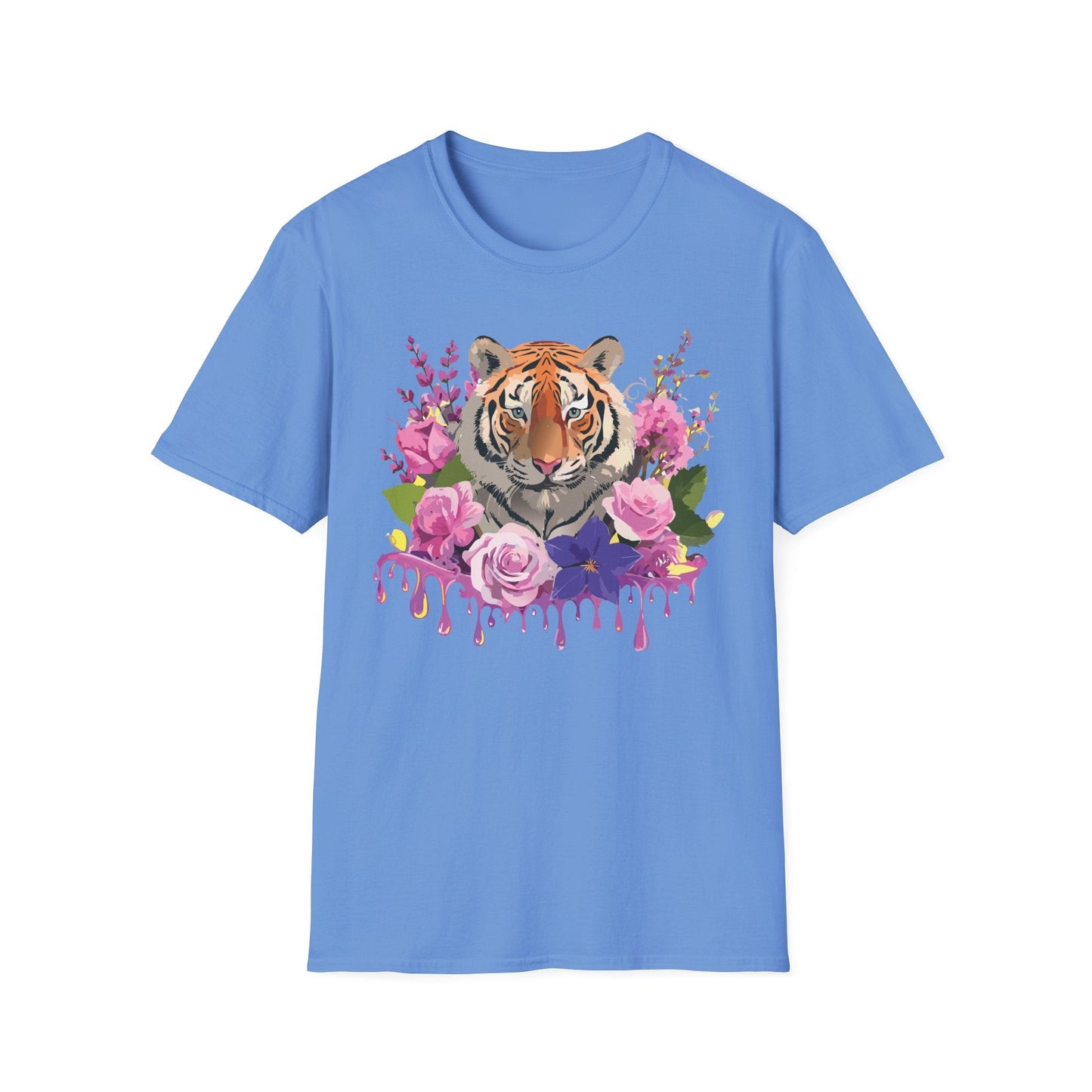 Tiger Print Shirt Unisex Animal Tee Softstyle Gildan 64000 Cotton