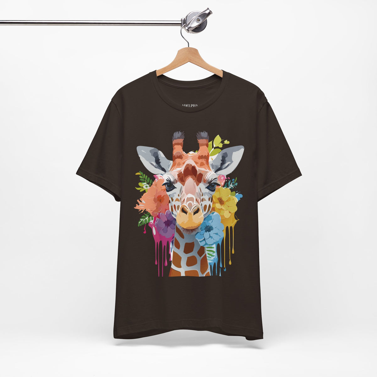 Giraffe Graphic Unisex Cotton Bella+Canvas Tee with Art Animal Design e16