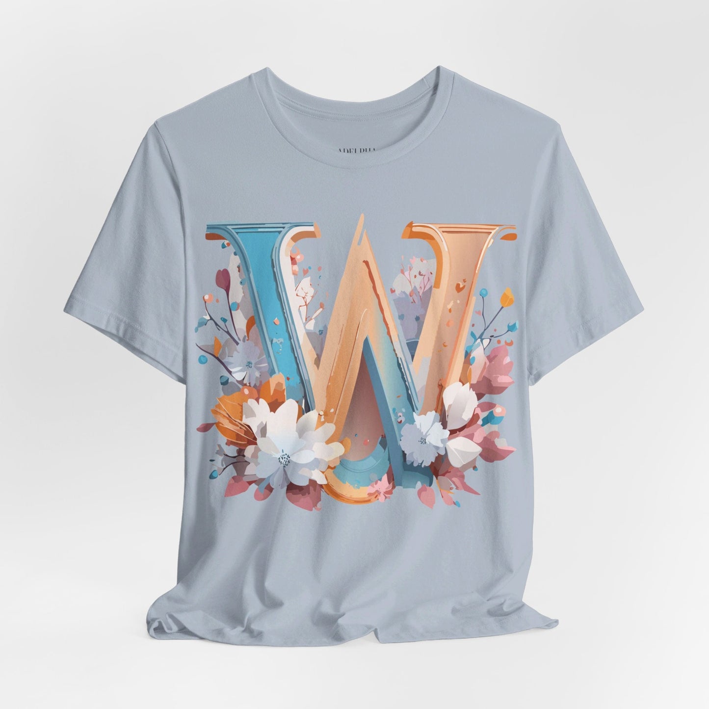Letter W Shirt Graphic Tee Unisex Adelpha Vintage Inspired Art Design Short Sleeve