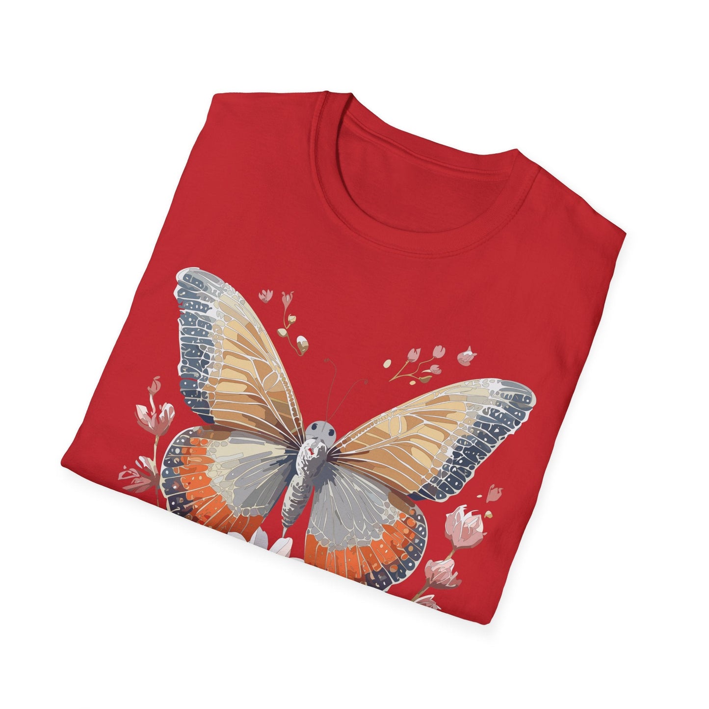 Unisex Butterfly T Shirt Softstyle Gildan 64000 Comfortable Durable Tee For Everyday Wear