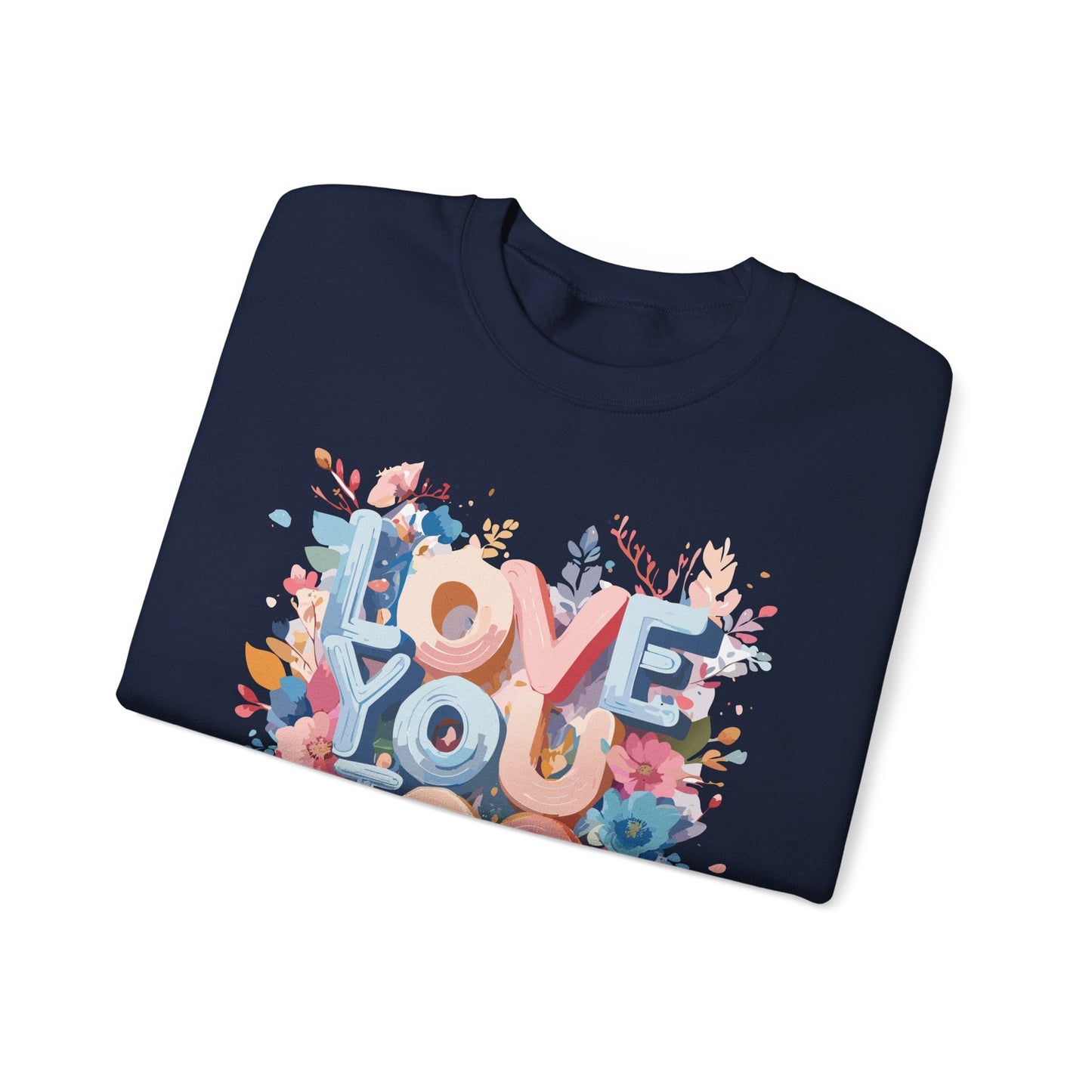 Floral Love Sweatshirt Unisex Valentine Day Crewneck 50 50 Cotton Polyester Cozy Warm Heavy Blend