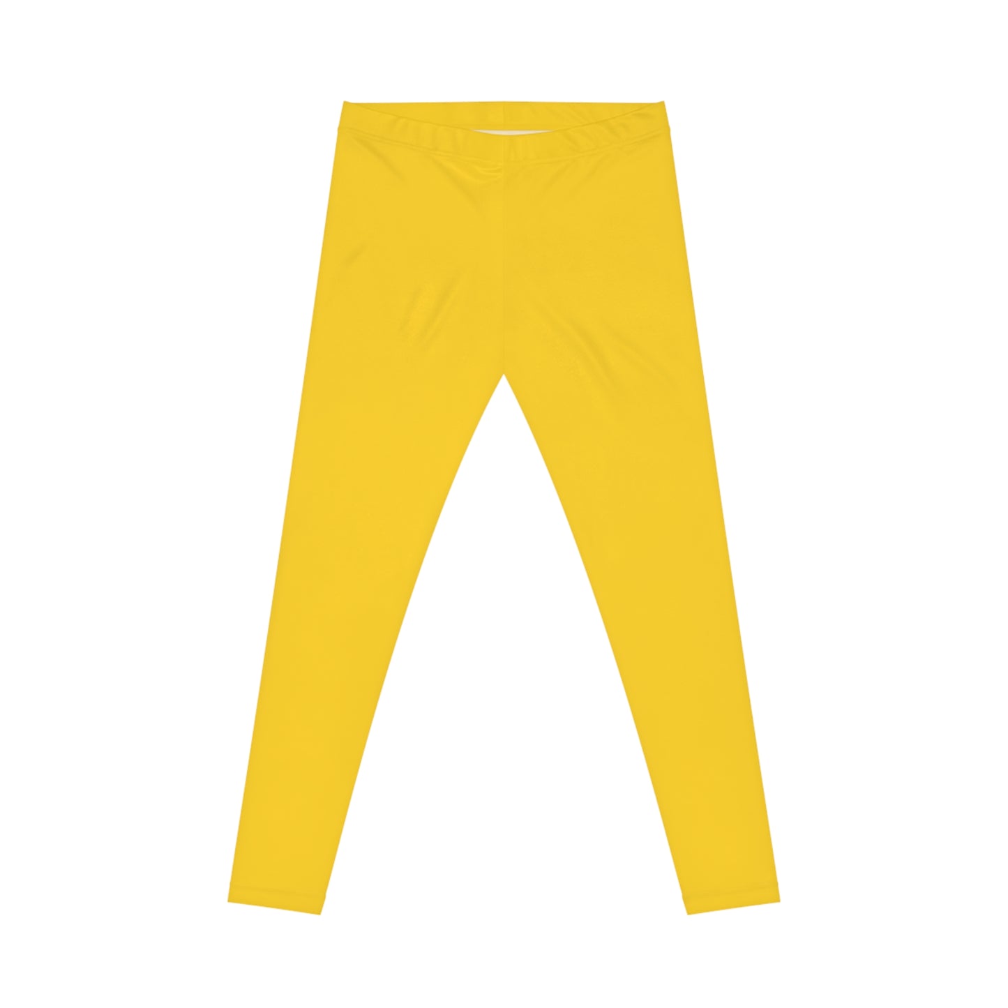 Golden Yellow Color Women's Poly-Span Casual Leggings XS-2XL