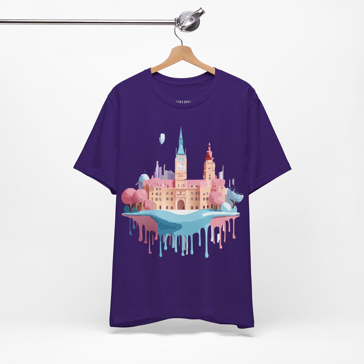 Prague Tourist Shirt Unisex Short Sleeve Graphic Tee Featuring Adelpha Vintage Artwork