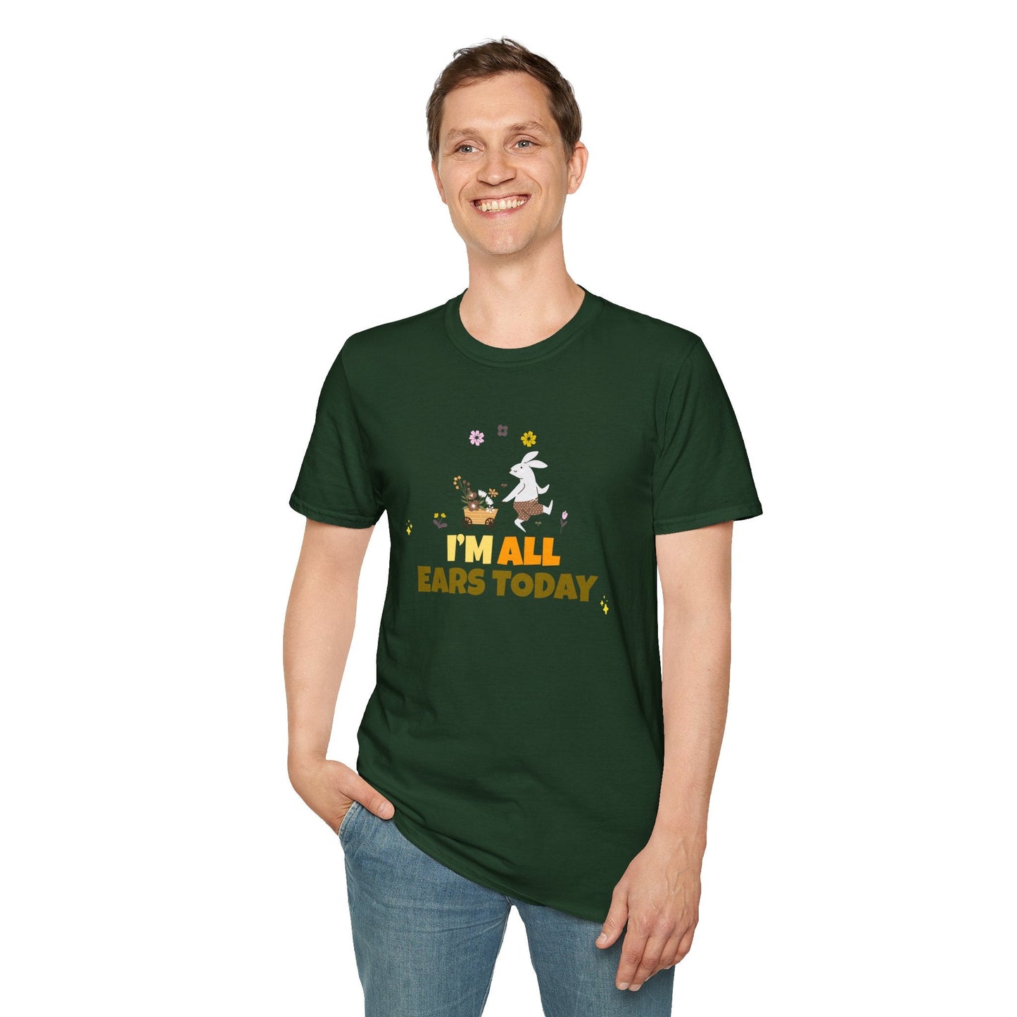Easter Bunny T Shirt Unisex Gildan Softstyle Tee 100 Percent Ring Spun Cotton Easter Design