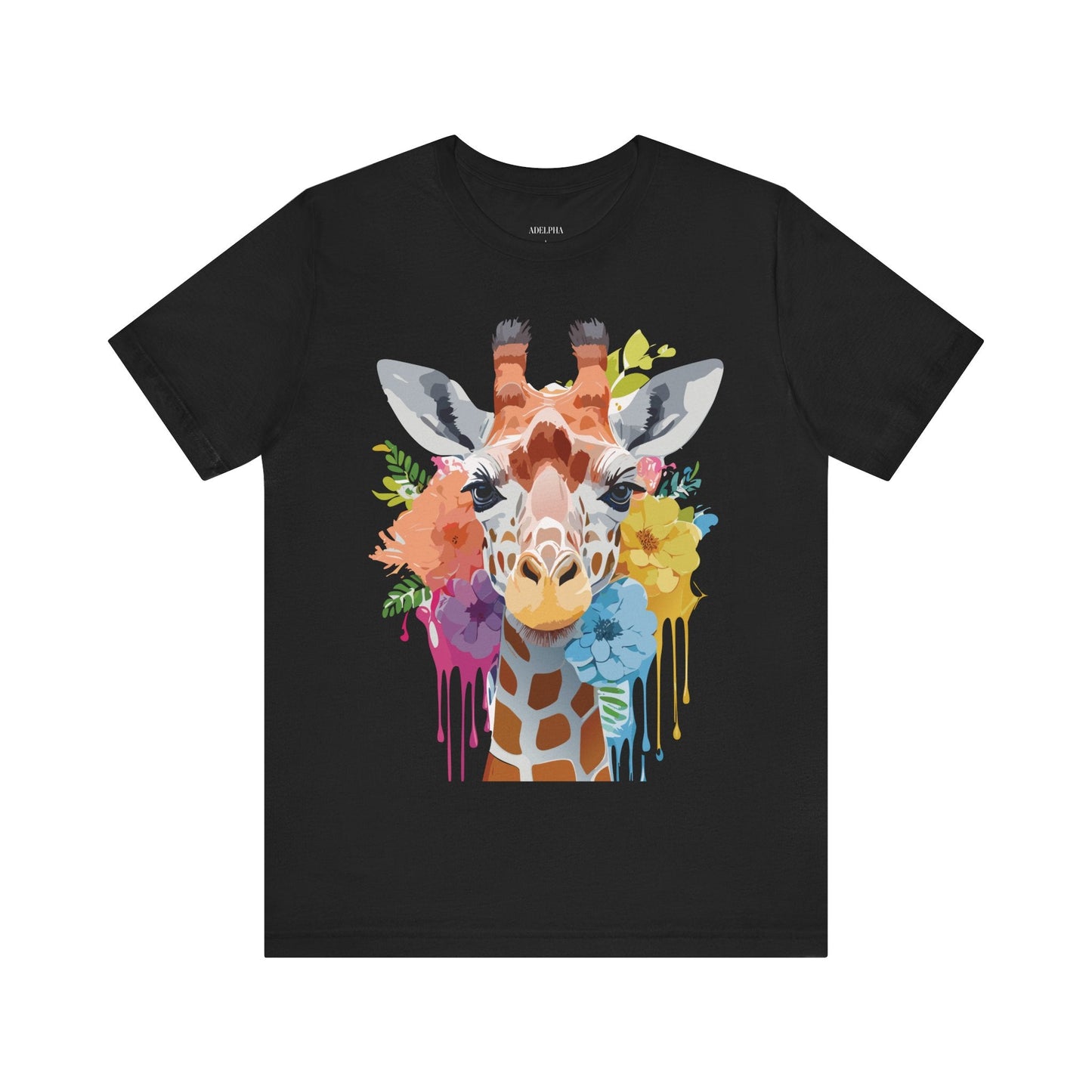 Giraffe Graphic Tee By Adelpha Unisex Vintage Inspired Art Design Short Sleeve Jersey Shirt