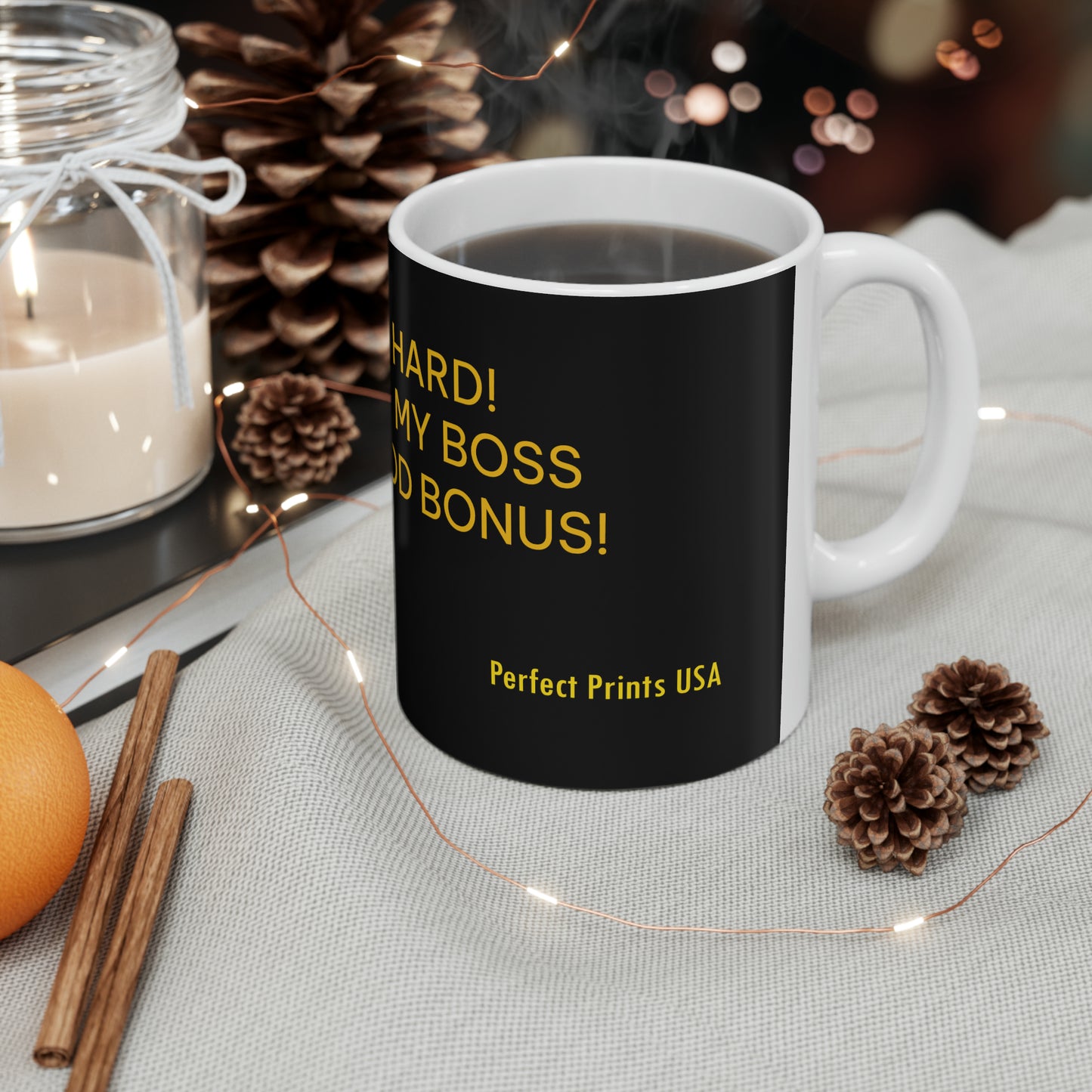 Coffee & Tea Mug with funny Words Art Design