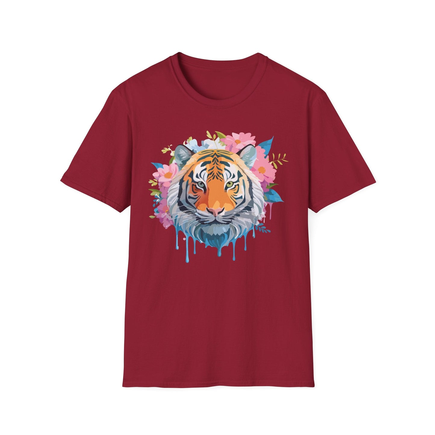 Tiger Print Shirt Unisex Short Sleeve Tee Gildan Softstyle 64000