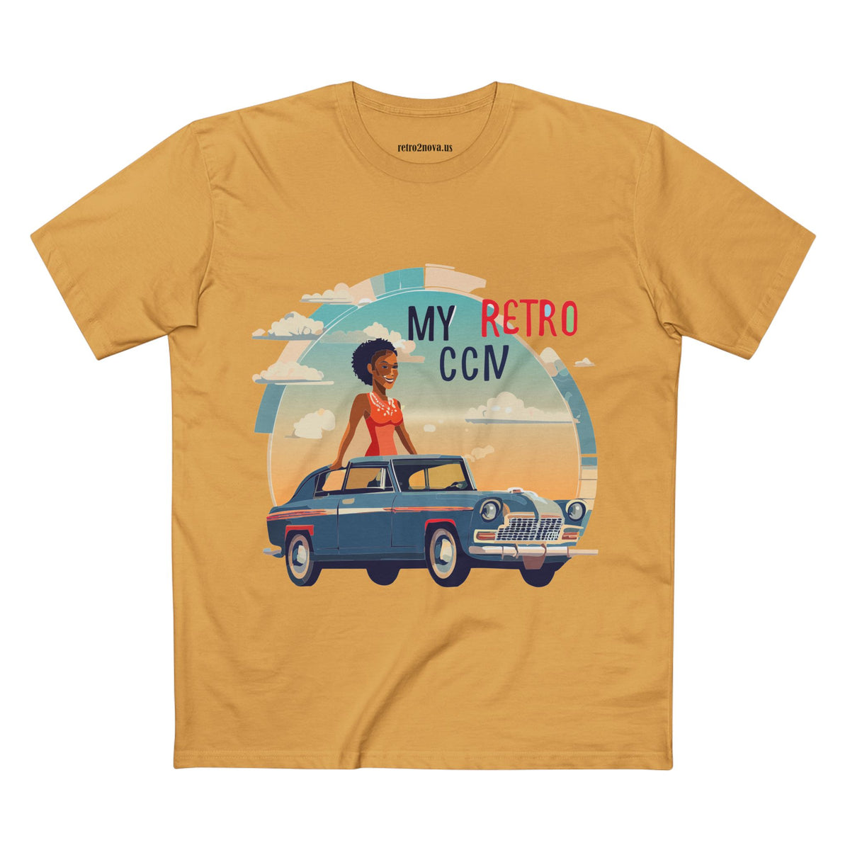 Retro Car Vintage Graphic Tee Staple Unisex 100 Cotton Tee Shirt - RC-14