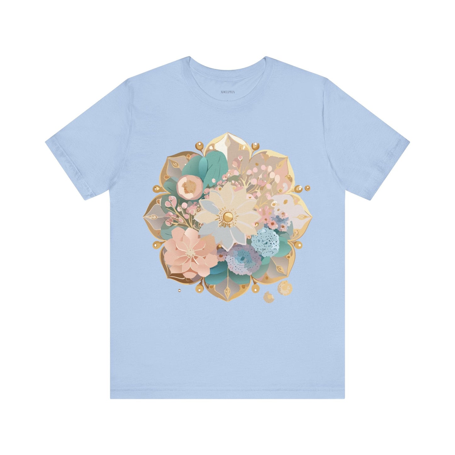Mandala Shirt Graphic Tee Unisex Jersey Short Sleeve Adelpha Art Design Vintage Inspired Artwork
