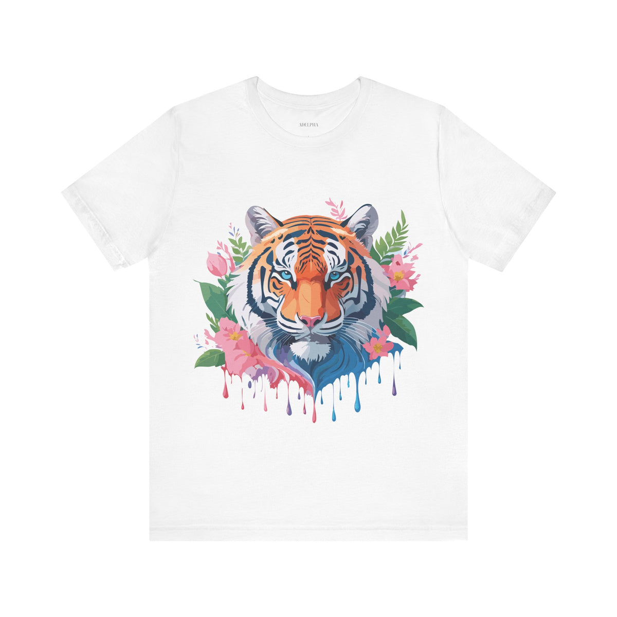 Tiger Graphic Unisex Cotton Bella+Canvas Tee with Art Animal Design d89