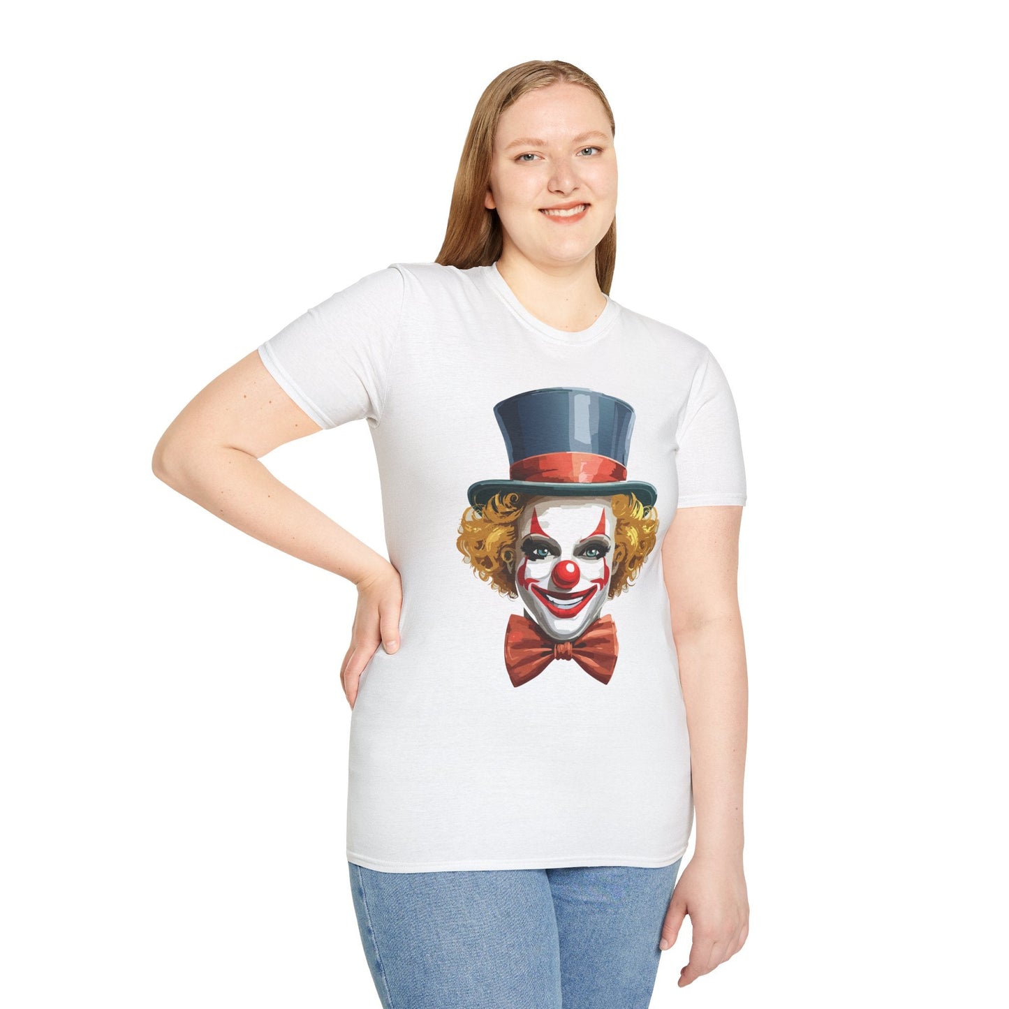 Clown Shirt T Shirt With Clown Funny Man Circus Shirt Scary Man Tee Unisex Gildan Softstyle 64000