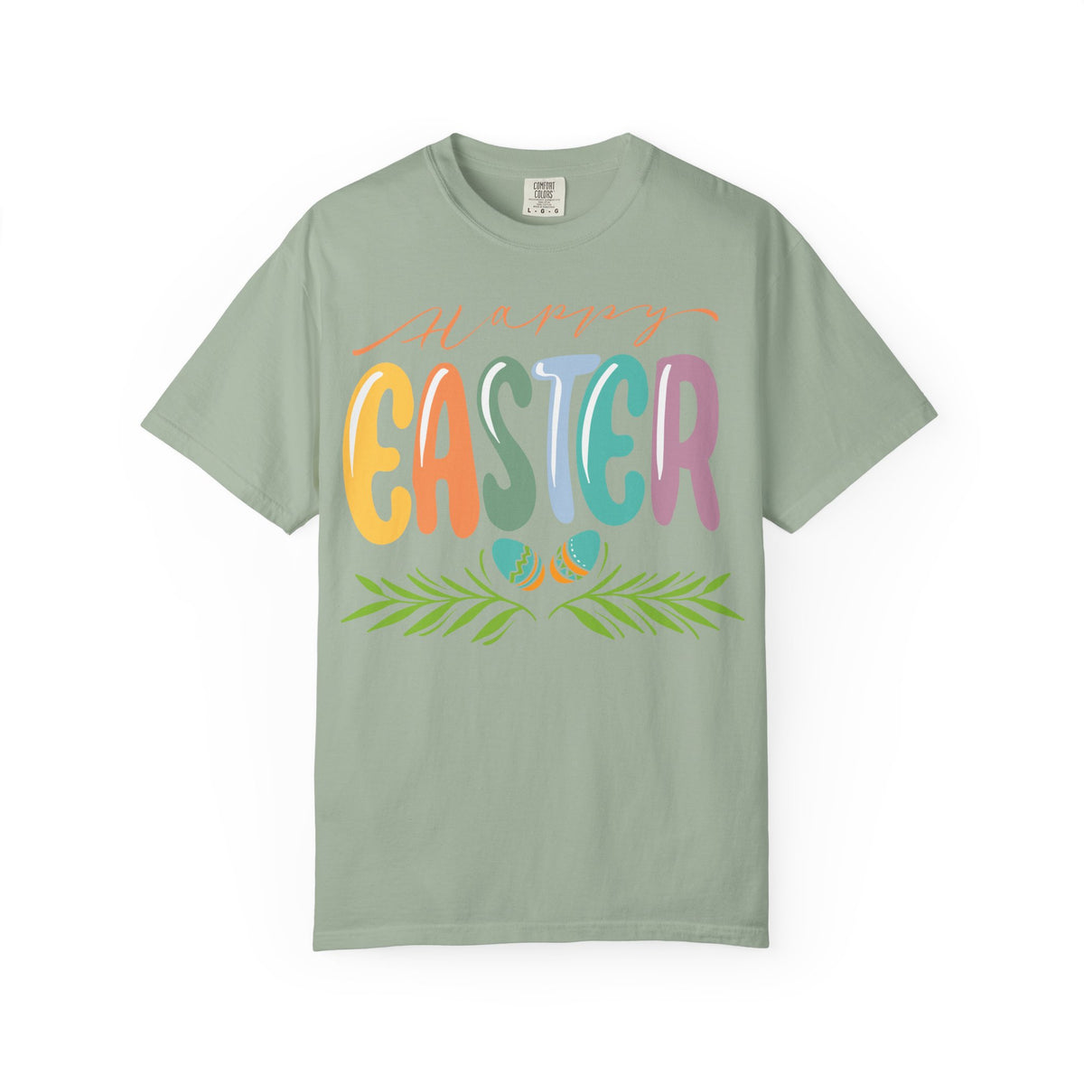 Happy Easter T-Shirt, Tee Shirt with Easter Signature, T Shirt with Easter Prints, Tee Shirt with Easter Design