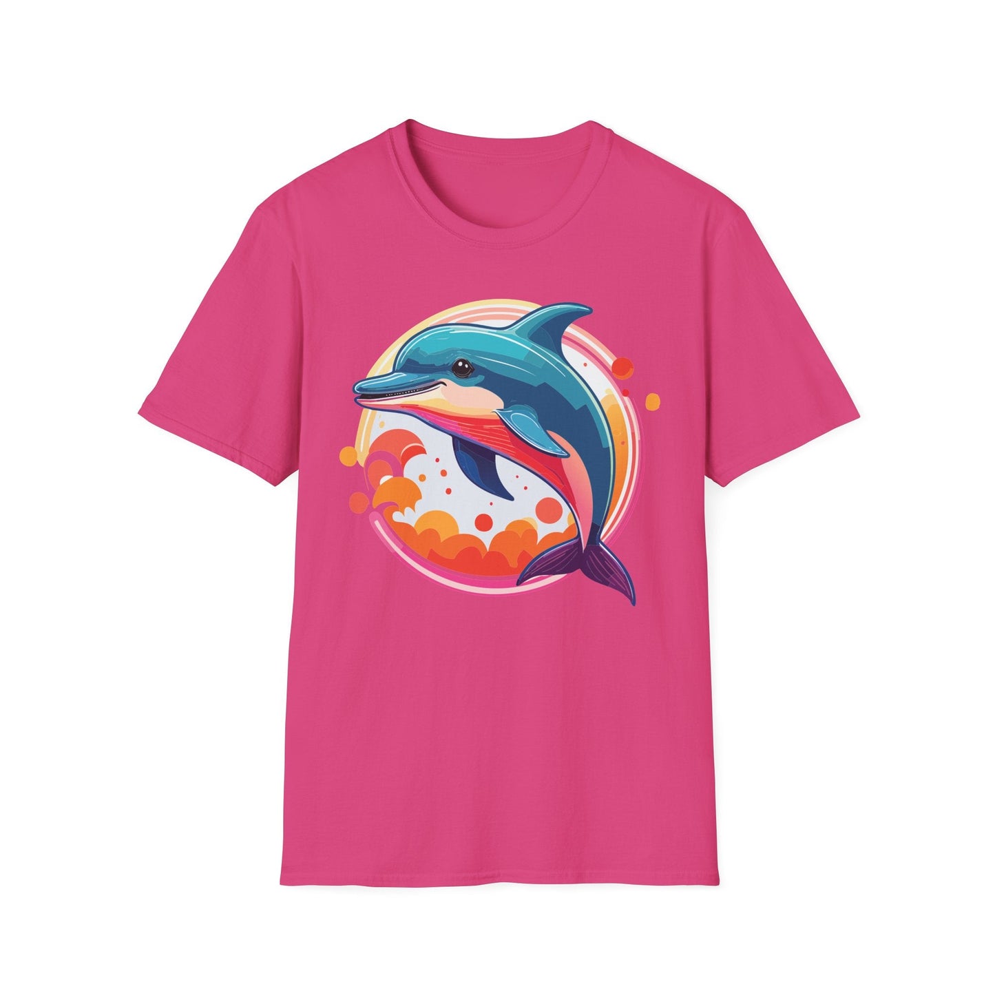 Dolphin Shirt Unisex Softstyle Tee Short Sleeve 100 Percent Ring Spun Cotton Gildan 64000