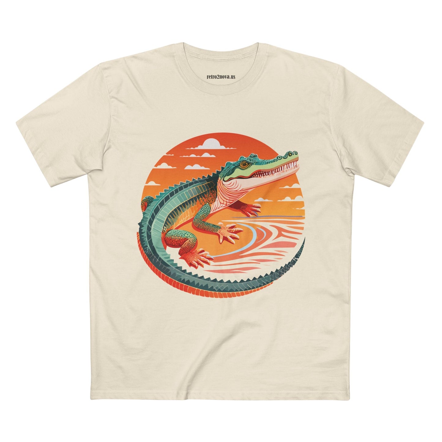 Unisex Crocodile Animal Shirt Premium Cotton Tee With Original Art Design From Retro2Nova Art Collection