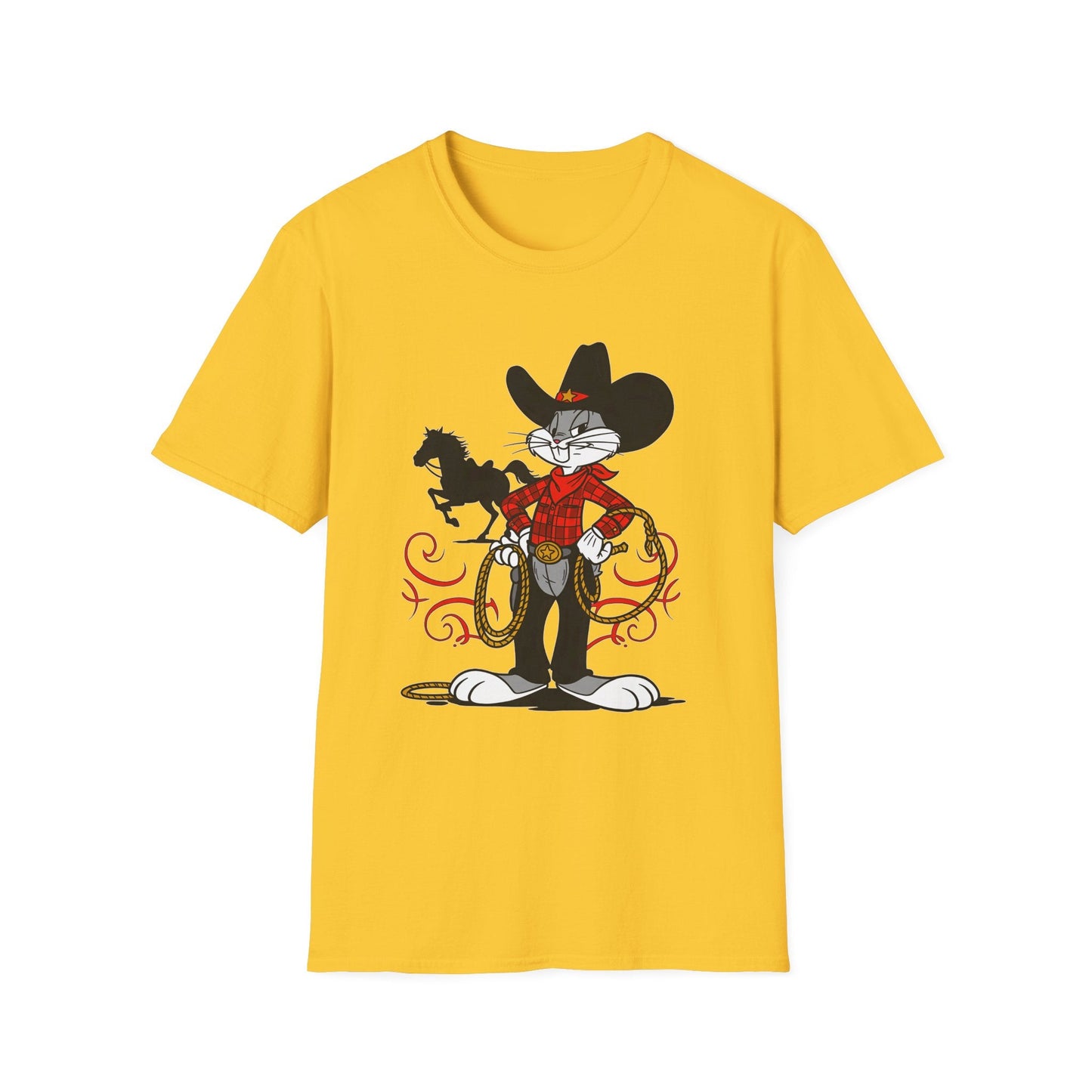 Bugs Bunny T Shirt Unisex Cartoon Tee Softstyle 64000 100 Percent Ring Spun Cotton