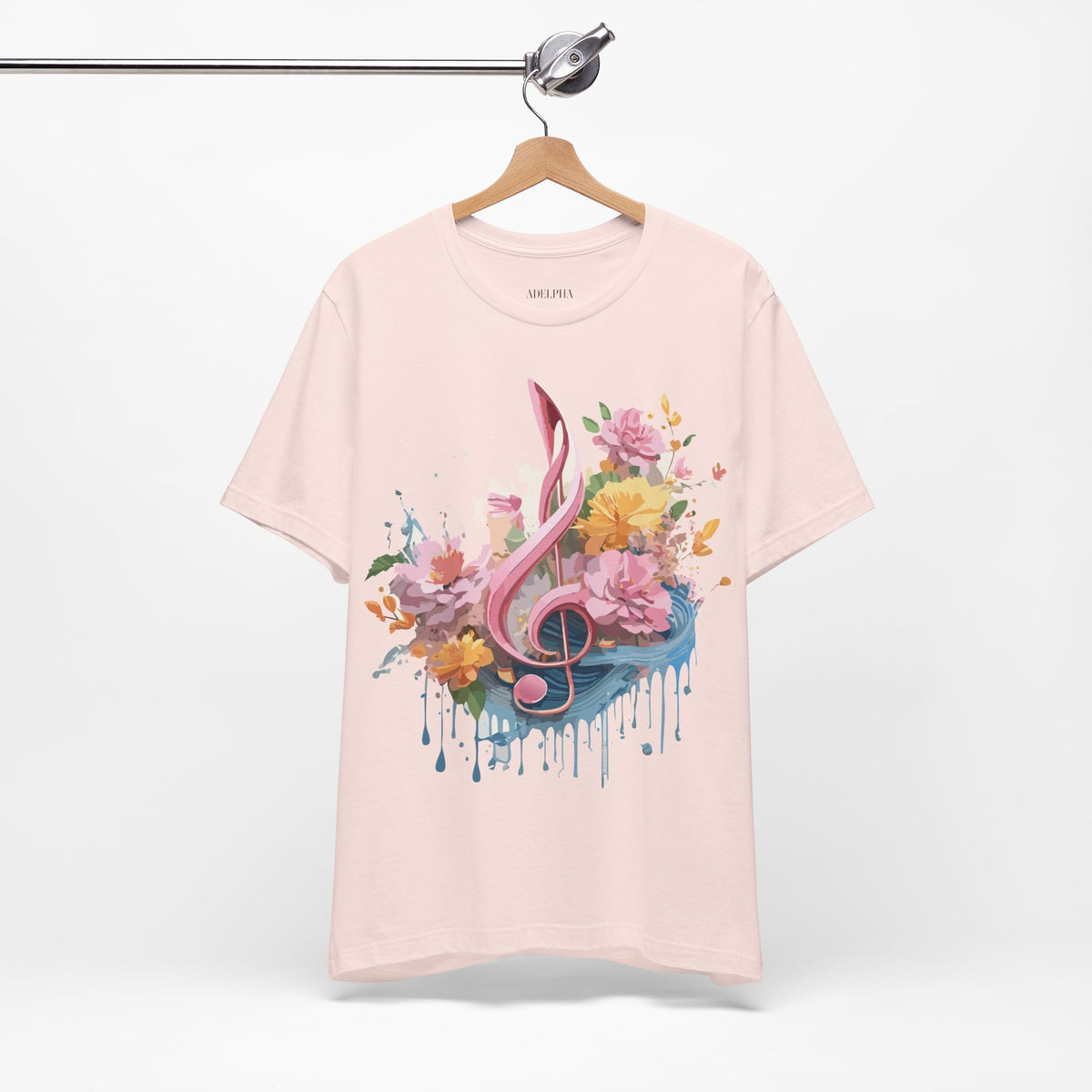 Music Graphic Unisex Cotton Bella+Canvas Tee with Art Design n163
