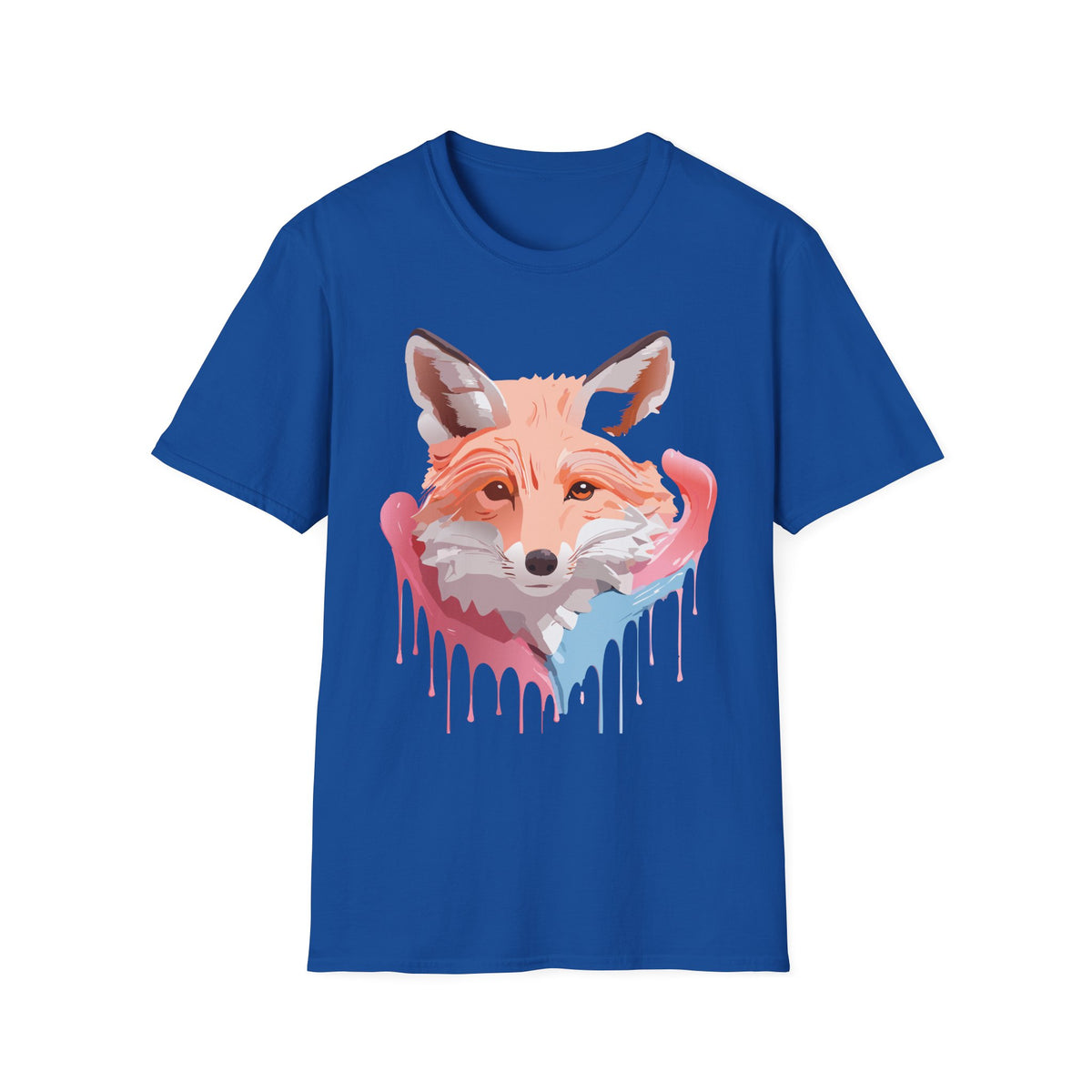 Watercolor Fox Face T-Shirt | Drip Paint Fox Tee
