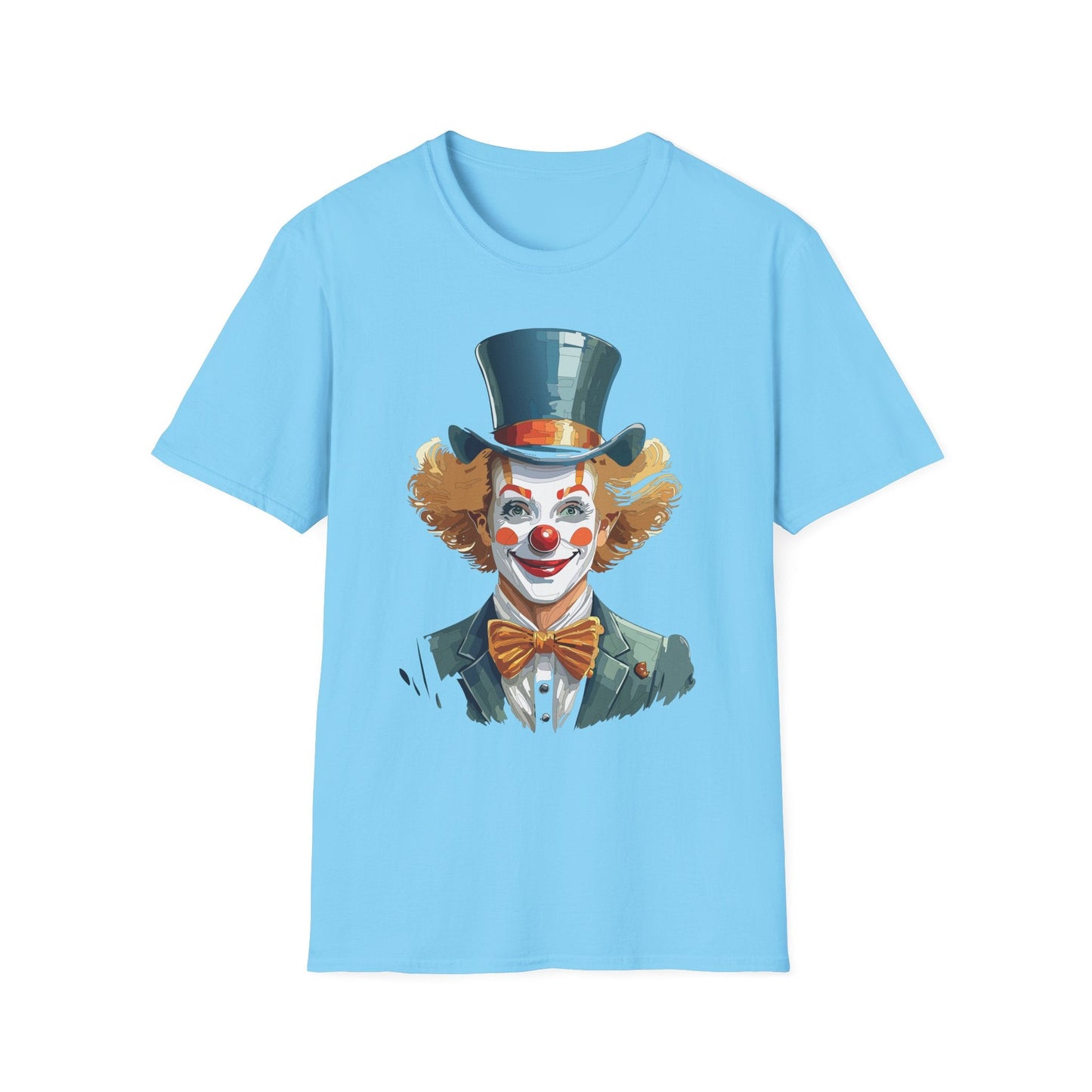Funny Clown Shirt Unisex T Shirt Circus Style Tee With Scary Man Artwork Gildan 64000