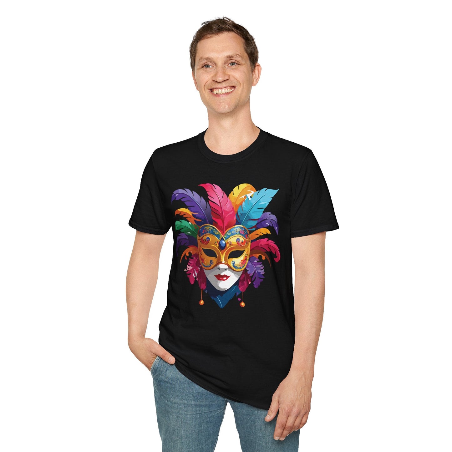 Mask Graphic Unisex Cotton Masquerade Design Artwork Tee 9