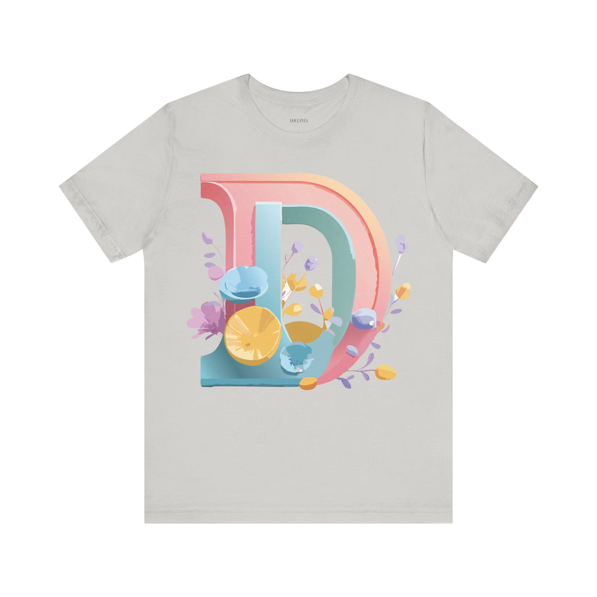 Letter D Graphic Unisex Cotton Bella+Canvas Tee with Art Letter Design
