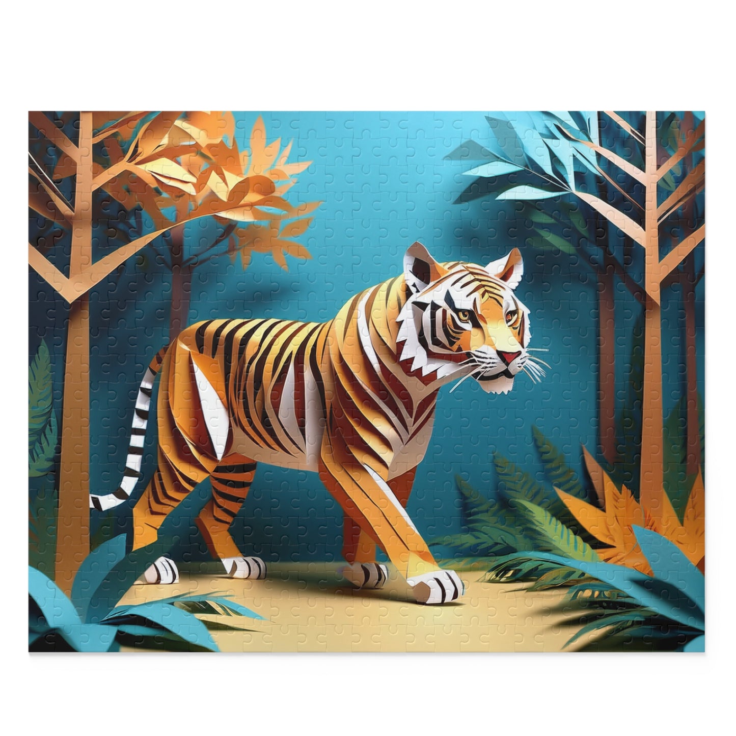 Tiger Puzzle 500-Chipboard Pieces in Box | Kids Puzzles Size: 16" x 20",  Ages 9+ and Family pn61