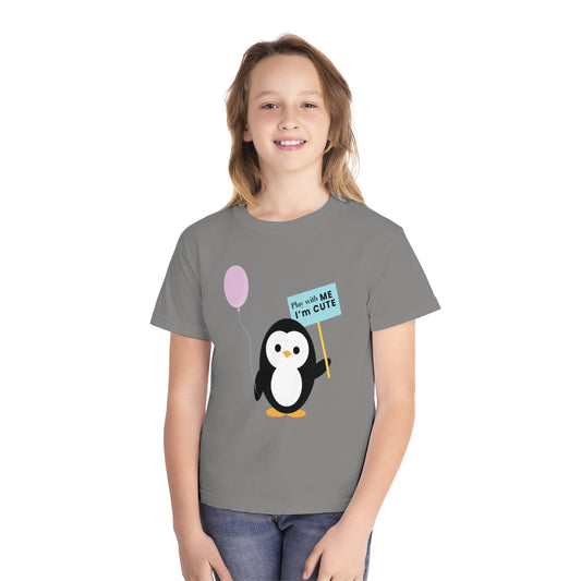 Youth Tee Shirt with Cute Penguin