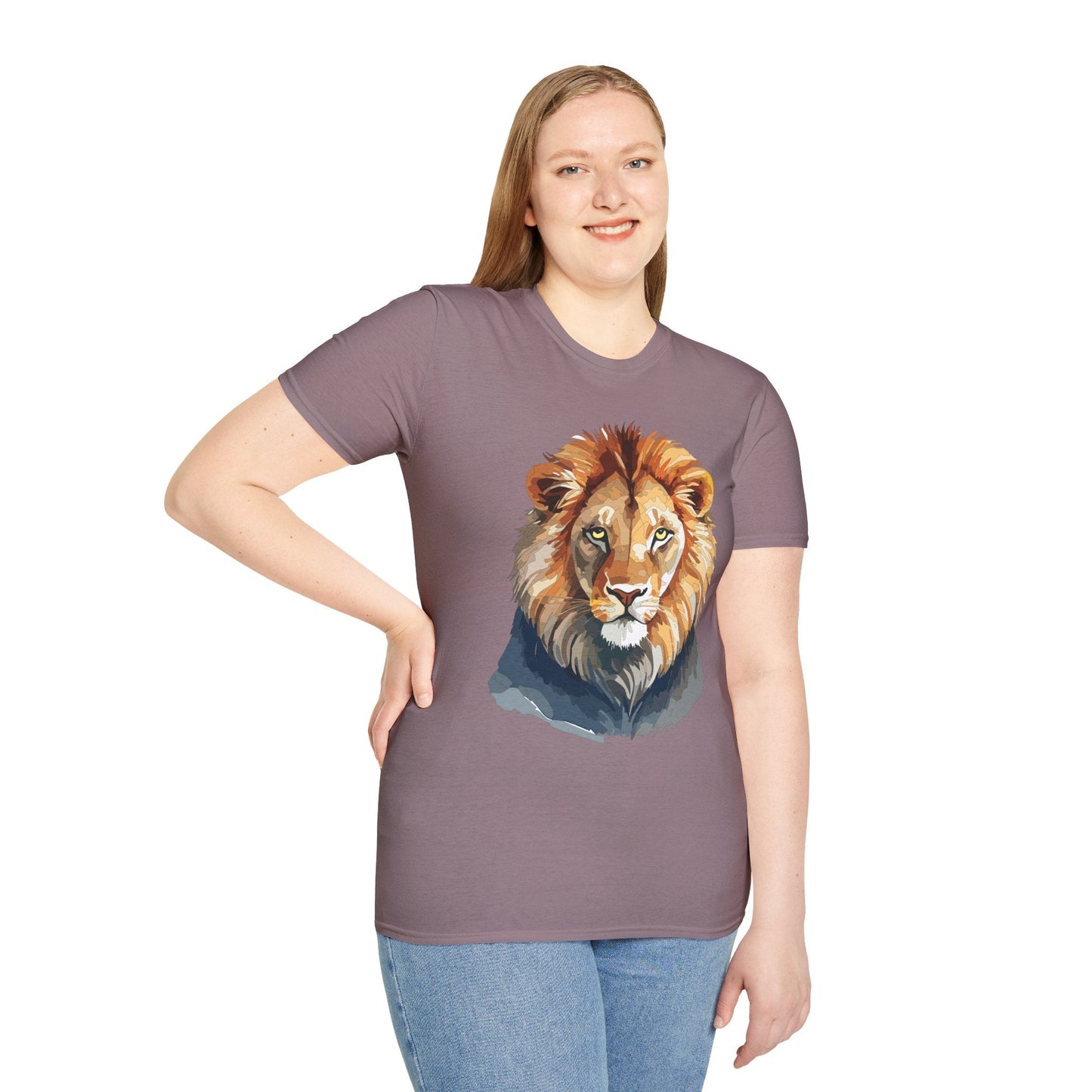 Lion Shirt Unisex Animal Tee Gildan Softstyle 64000 100 Percent Ring Spun Cotton