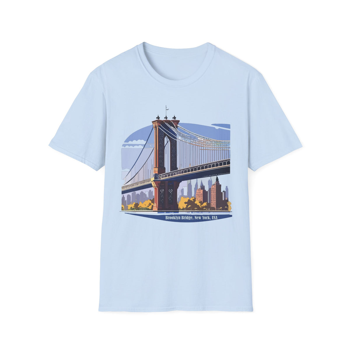 Brooklyn Bridge Illustration T-Shirt | NYC Skyline Graphic Tee