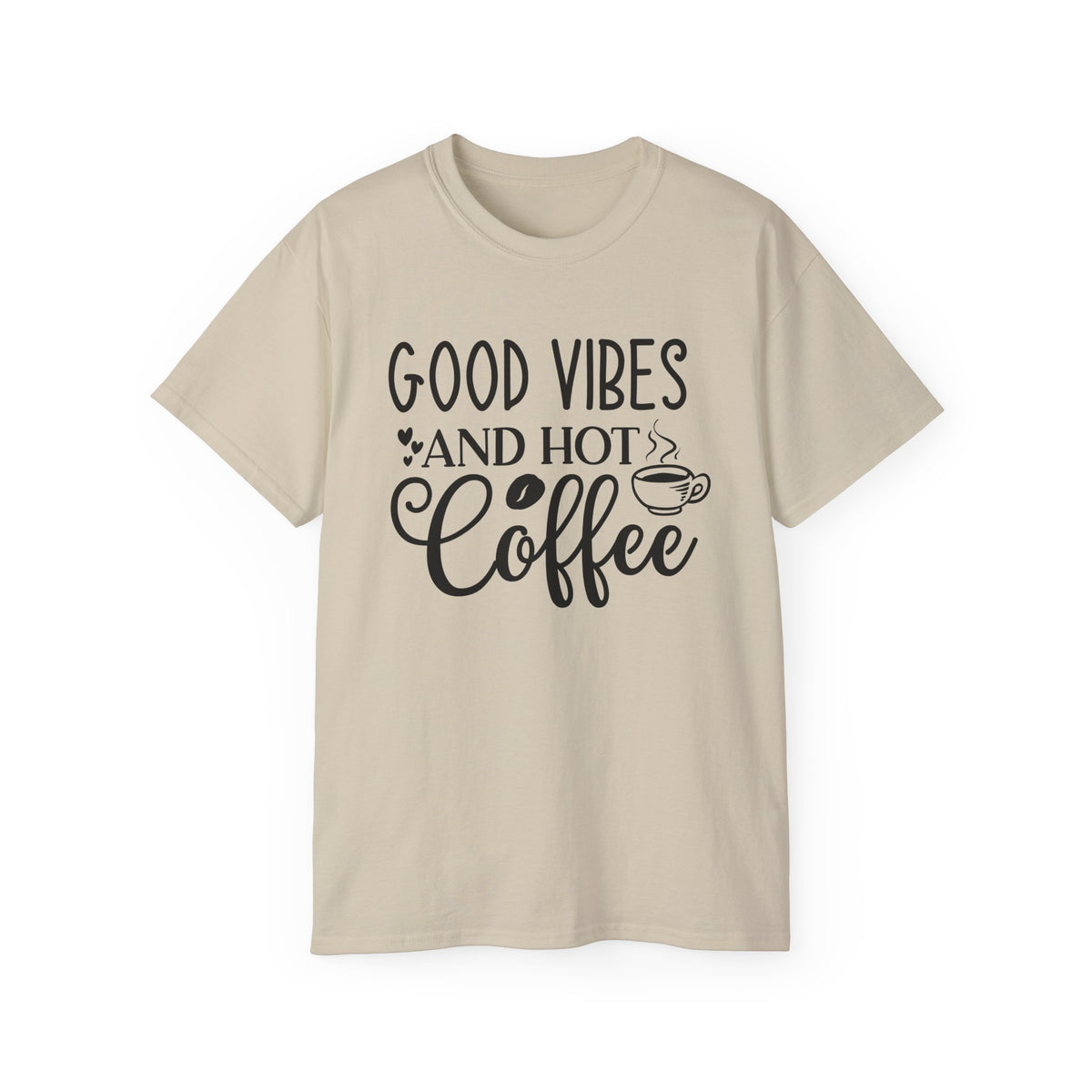Good Vibes and Hot Coffee Tee | Coffee Lover Shirt, Morning Coffee Quote