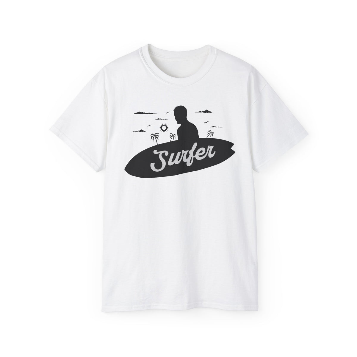 Surfer silhouette surfboard T-Shirt | Beach ocean waves design