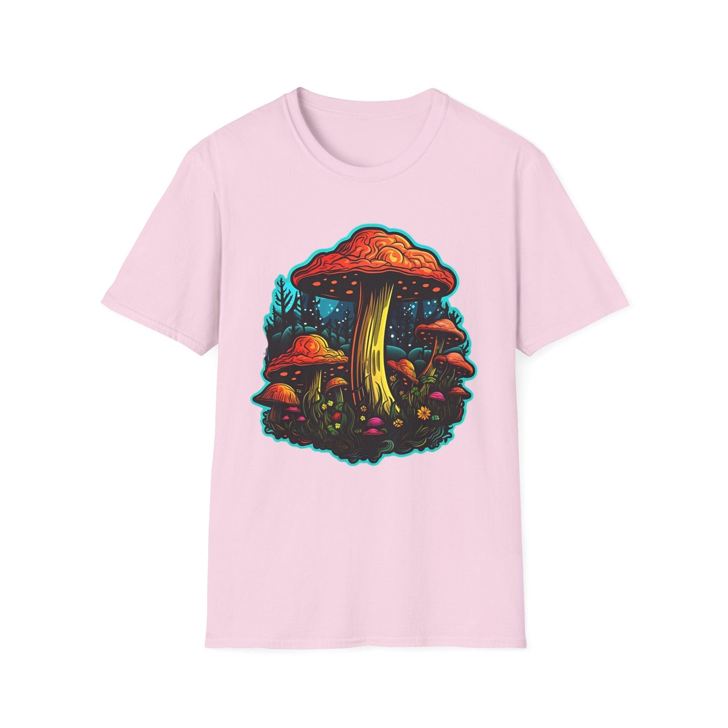 Mashroom Tee Shirt Unisex Softstyle 64000 With Funny Mashroom Fungus Graphic Design