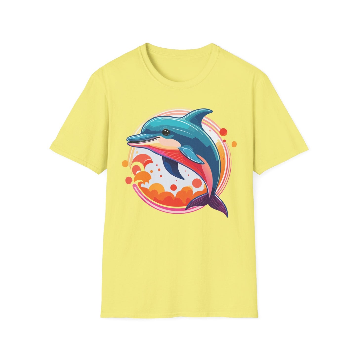 Dolphin Shirt Unisex Softstyle Tee Short Sleeve 100 Percent Ring Spun Cotton Gildan 64000