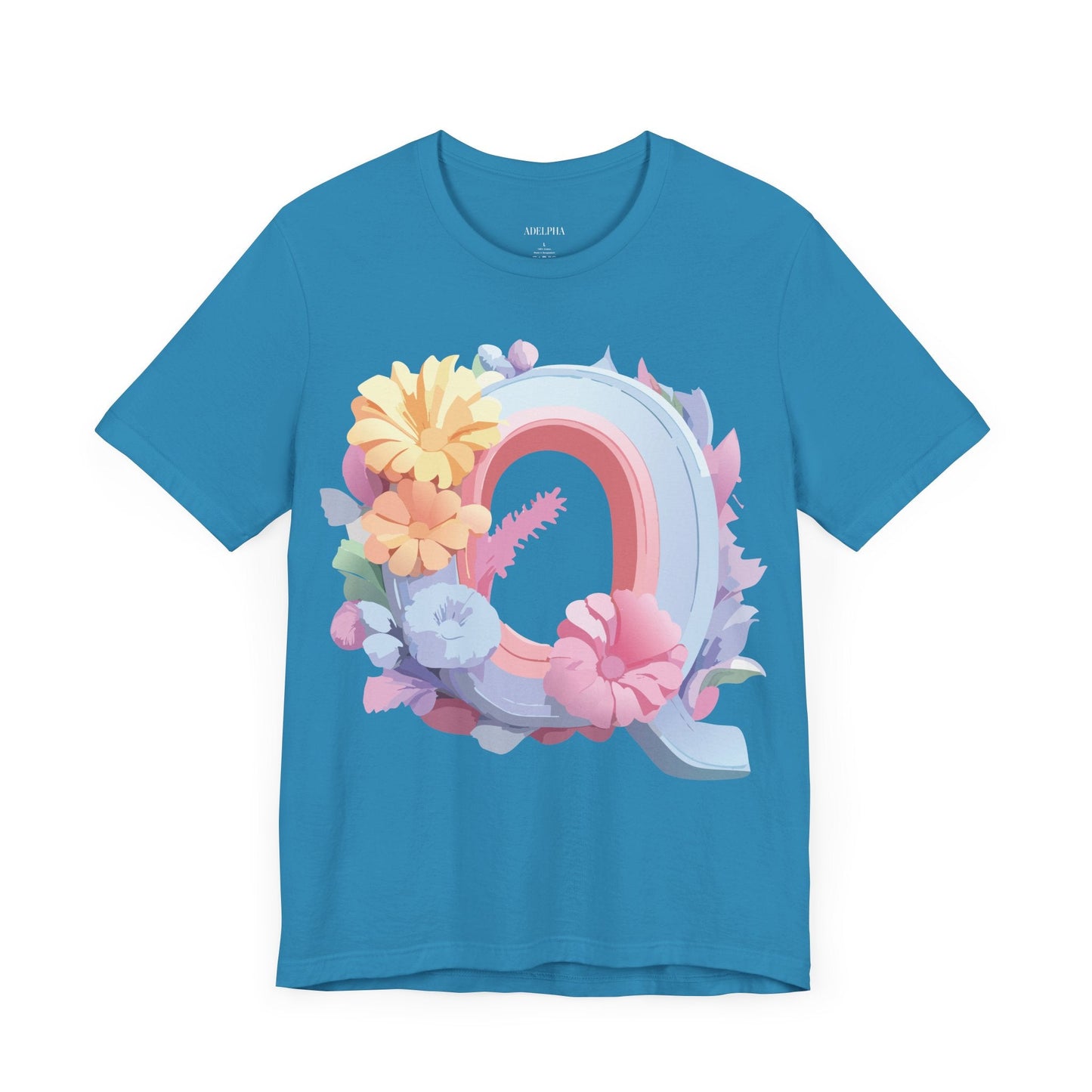 Letter Q Shirt Unisex Graphic Tee With Vintage Inspired Artwork By Adelpha Premium Short Sleeve