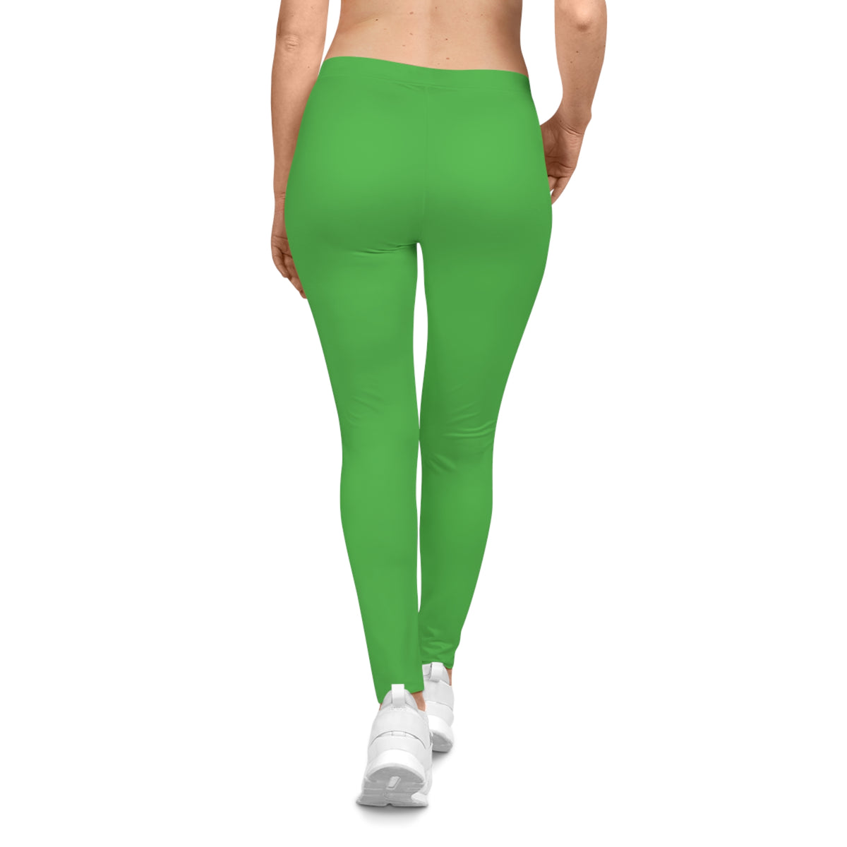 Kelly Green Color Women's Poly-Span Casual Leggings XS-2XL
